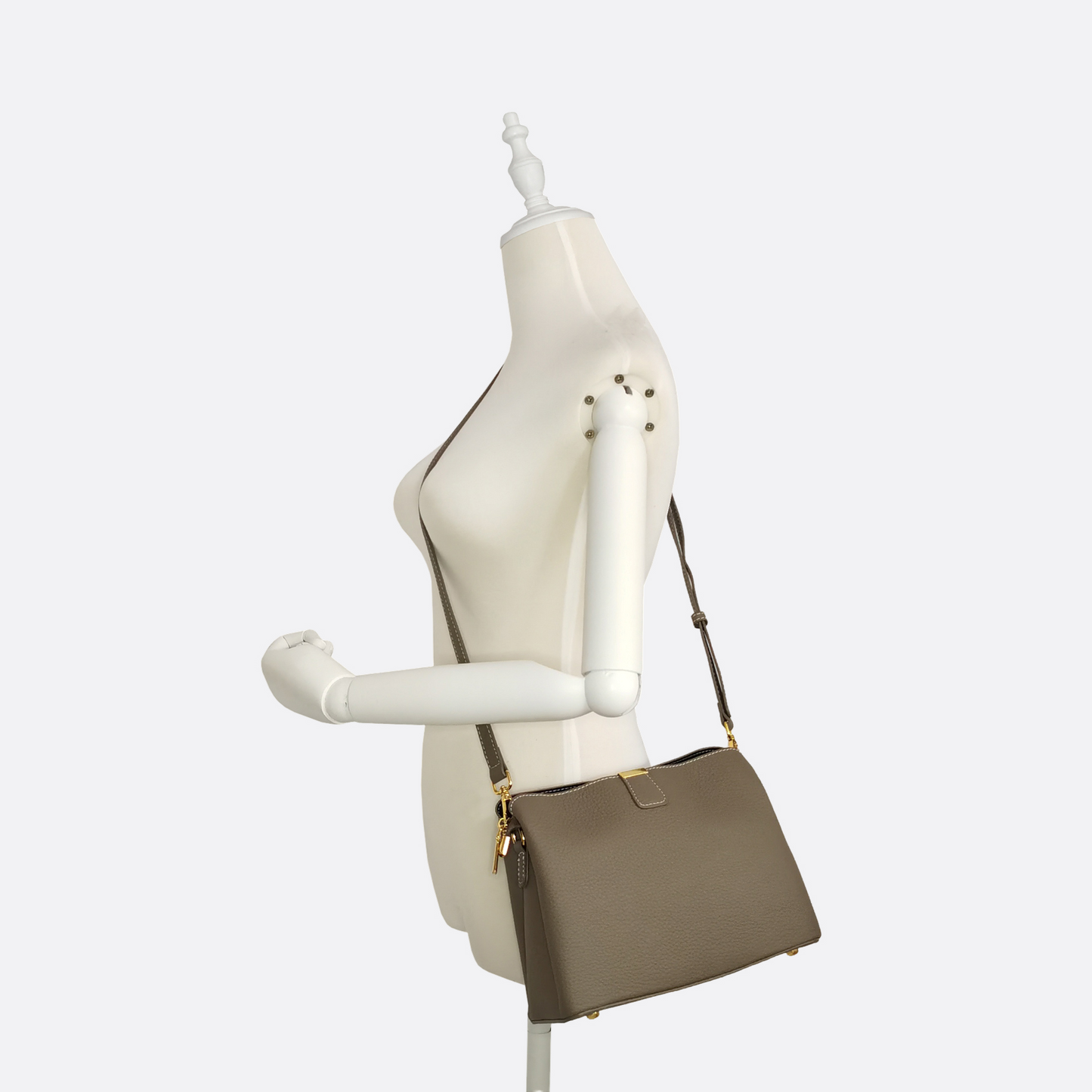 Women's cowhide leather handbag Mori V2 design with 3 straps