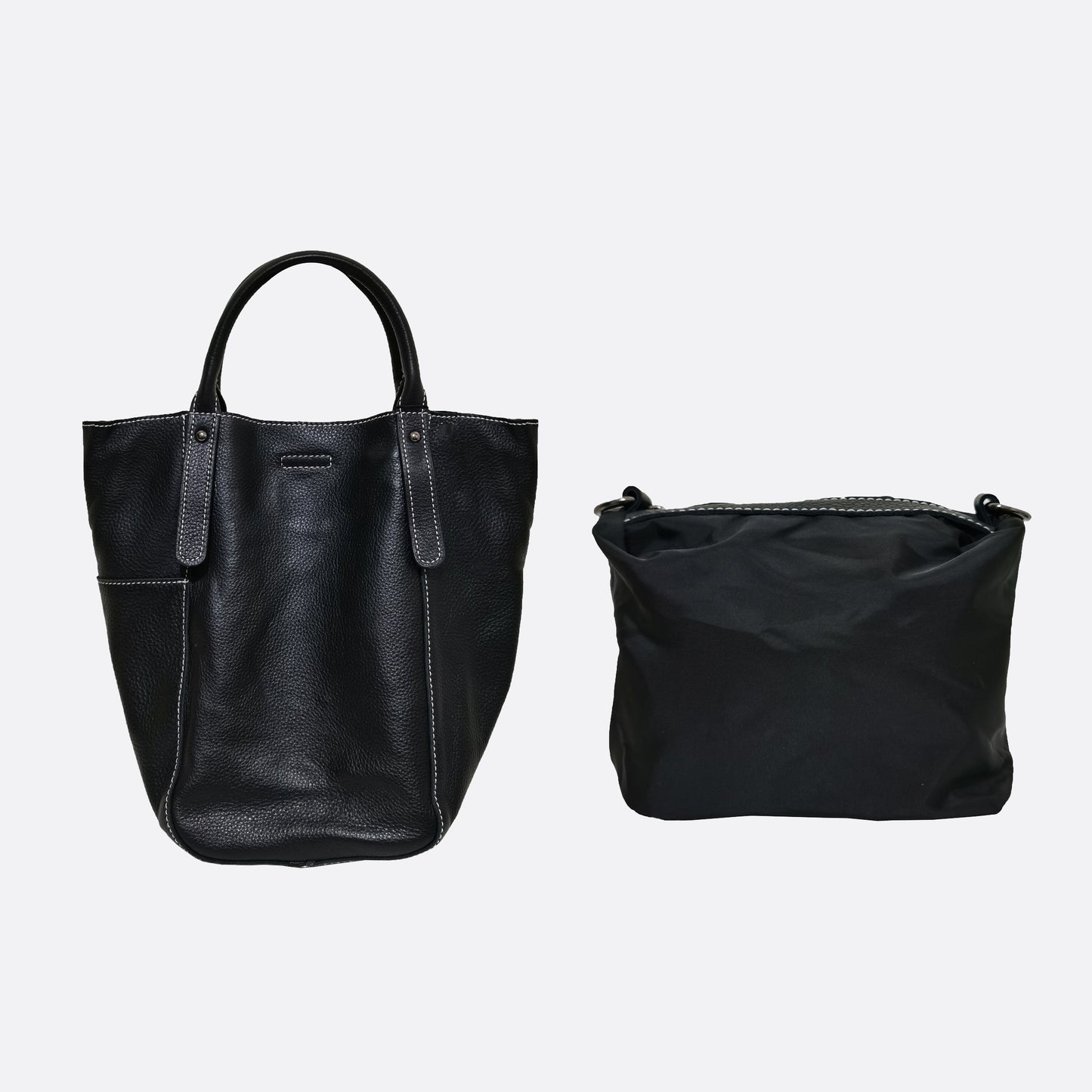 Women's genuine cowhide leather handbag Basket Lock design-dual carry version