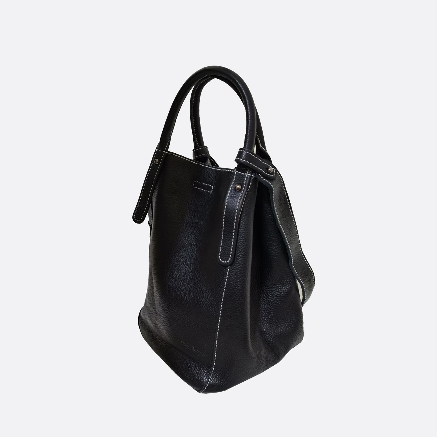 Women's genuine cowhide leather handbag Basket Lock design-dual carry version