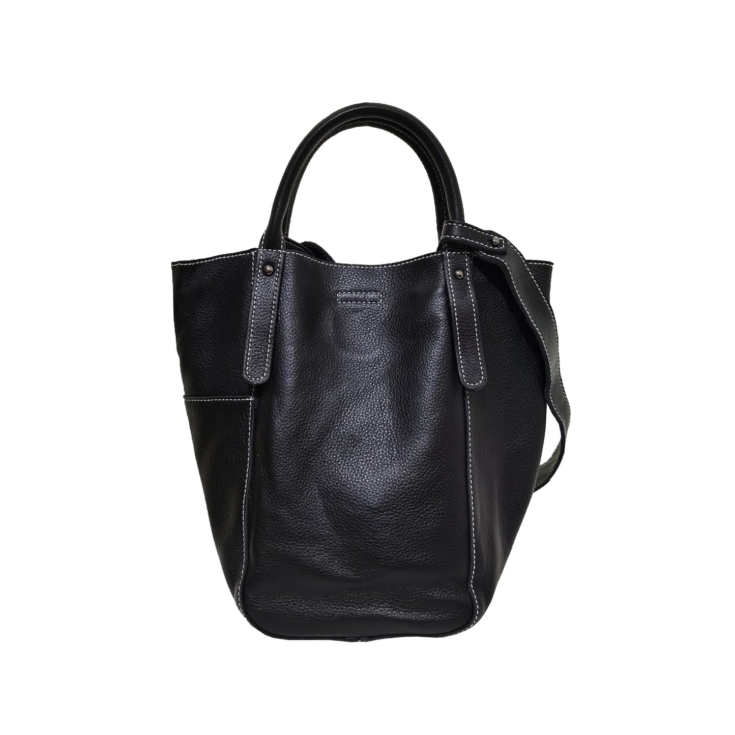 Women's genuine cowhide leather handbag Basket Lock design-dual carry version