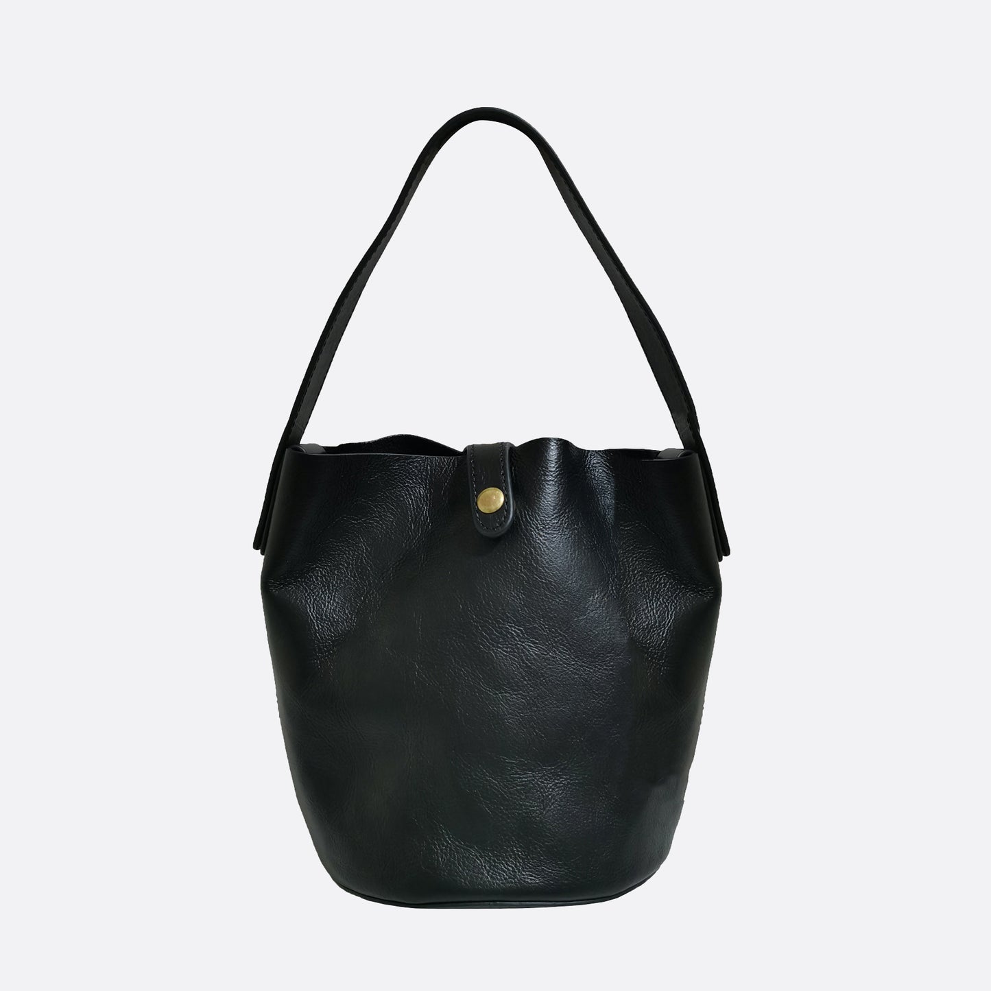 Women's genuine cowhide leather bucket bag V3