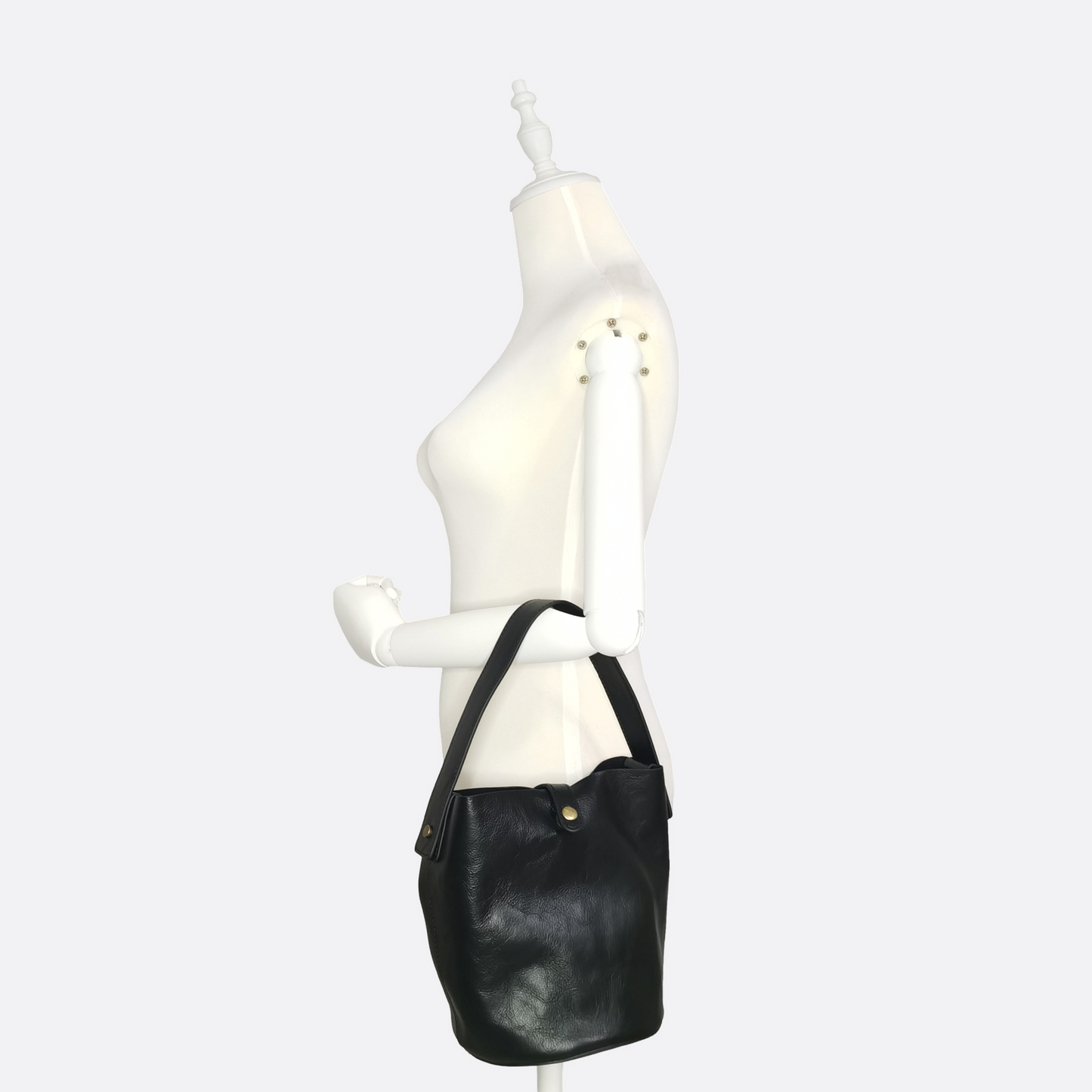 Women's genuine cowhide leather bucket bag V3