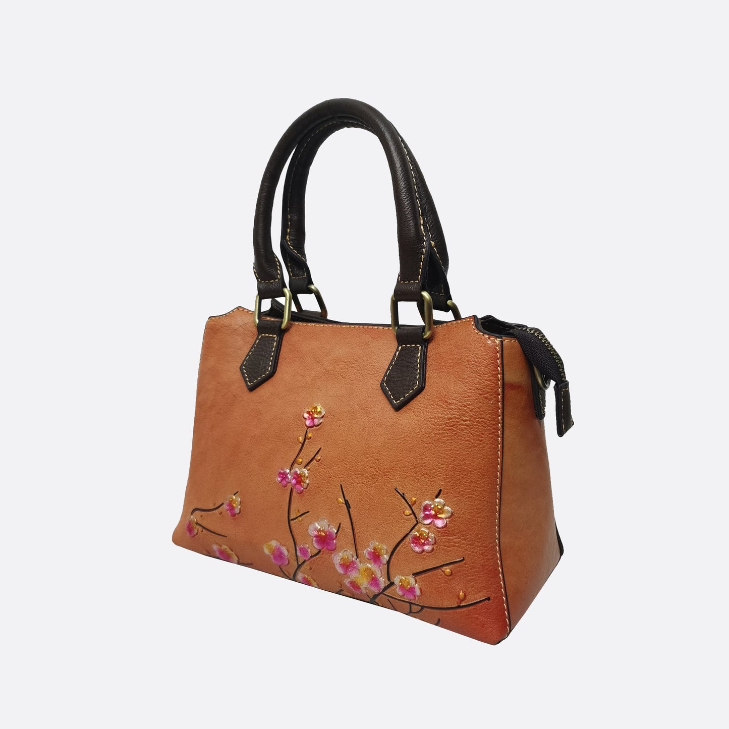 Women's embossed genuine cowhide leather handbag Kunis design