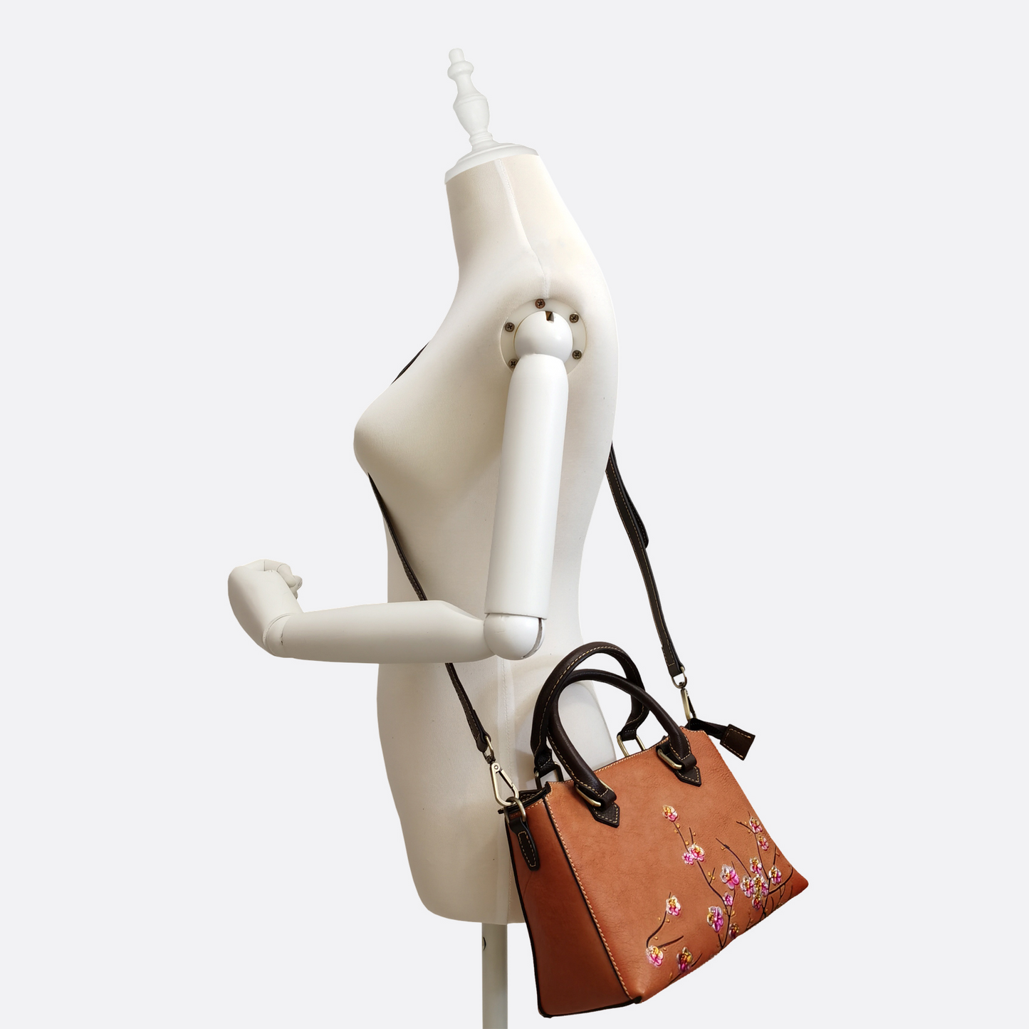 Women's embossed genuine cowhide leather handbag Kunis design