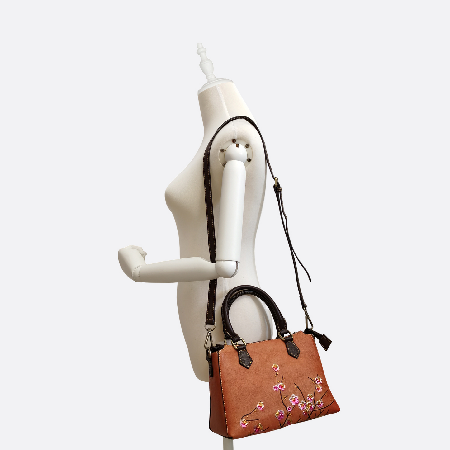 Women's embossed genuine cowhide leather handbag Kunis design