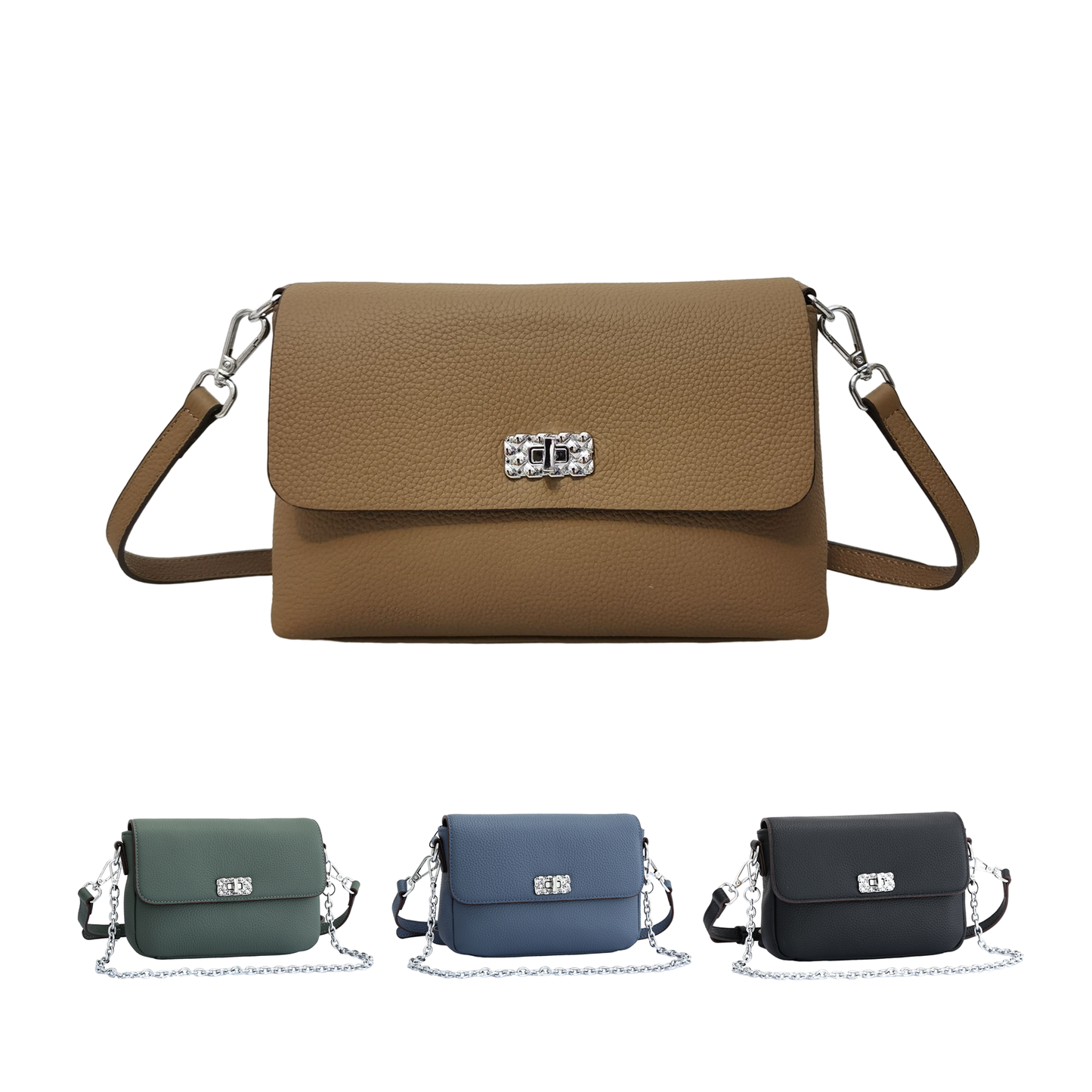 Women's genuine cowhide leather messenger satchel bag handbag Boite V3 design