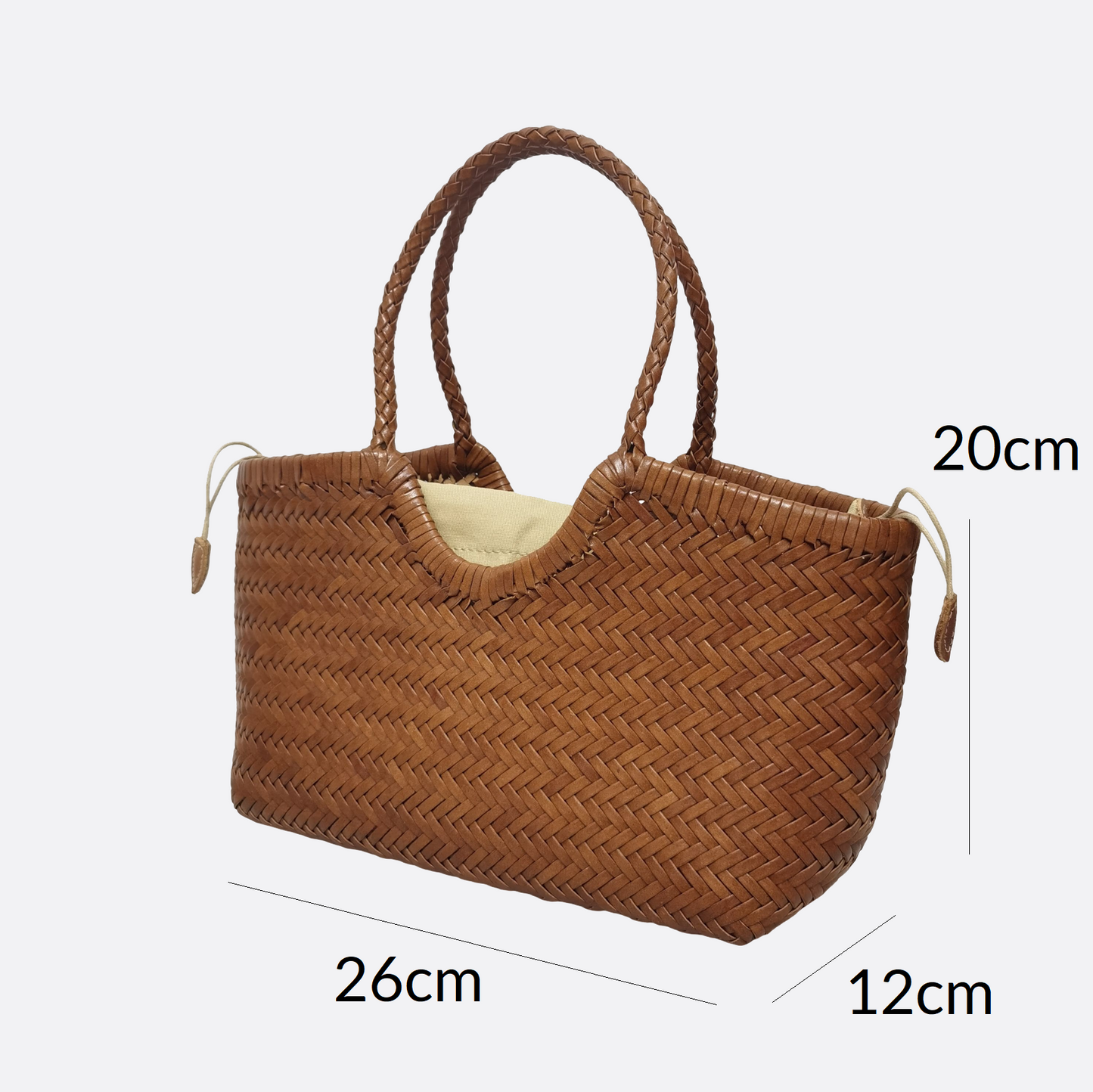 Women's handwoven genuine cowhide leather handbag Top Handle shopping tote V3