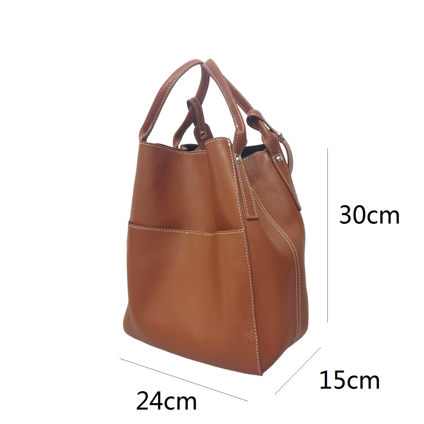 Women's genuine cowhide leather handbag Basket Lock V4 design