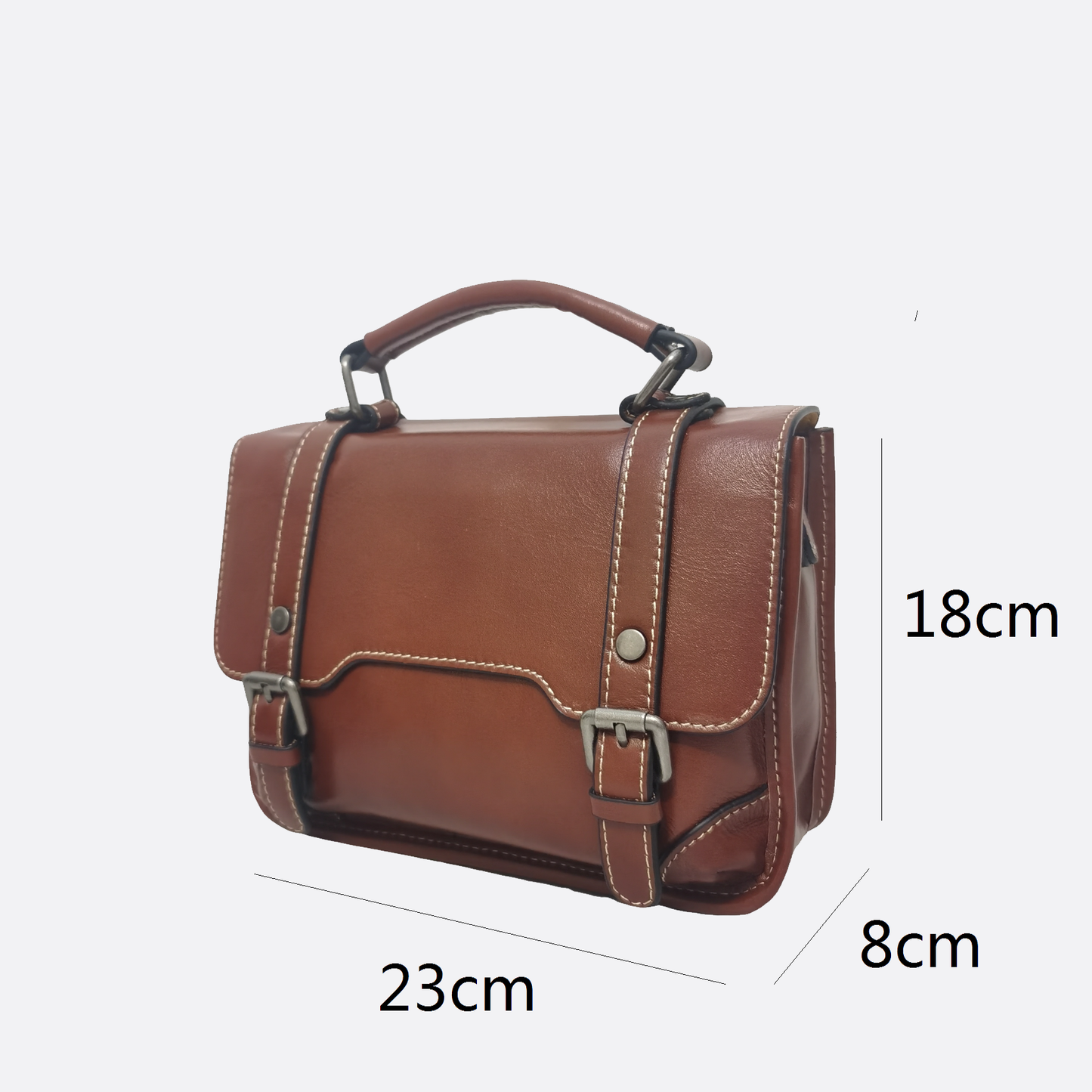 Women's genuine cowhide leather handbag Torba messenger design