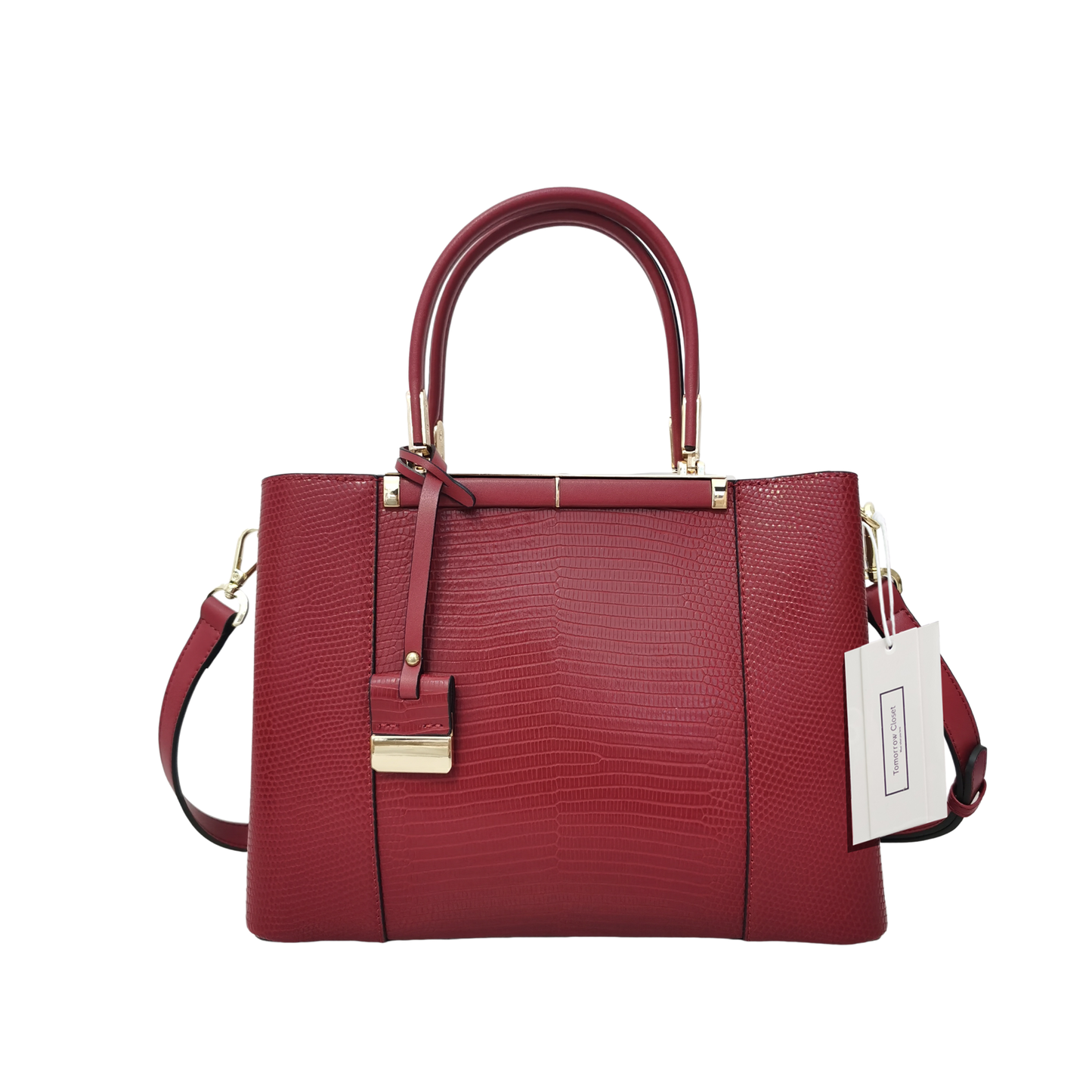 Women's genuine cowhide leather handbag Kunis design in lizard print