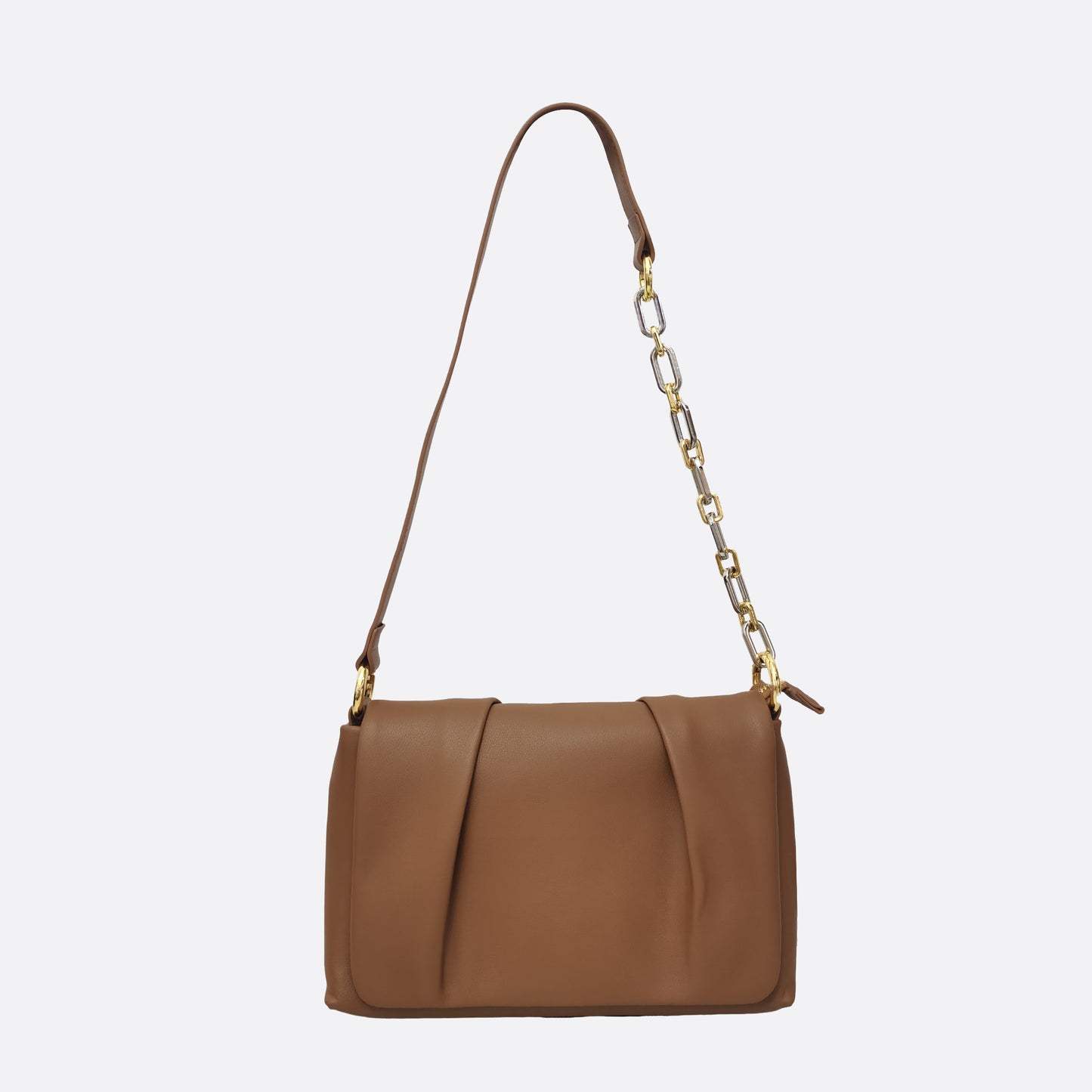 Women's genuine cowhide leather messenger satchel bag handbag Boite fold design