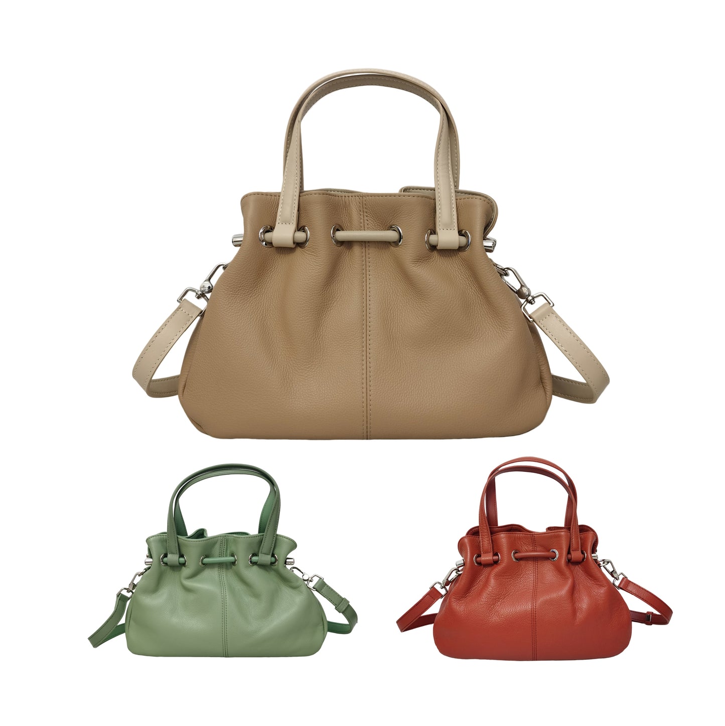 Women's genuine cowhide leather handbag Fuku design