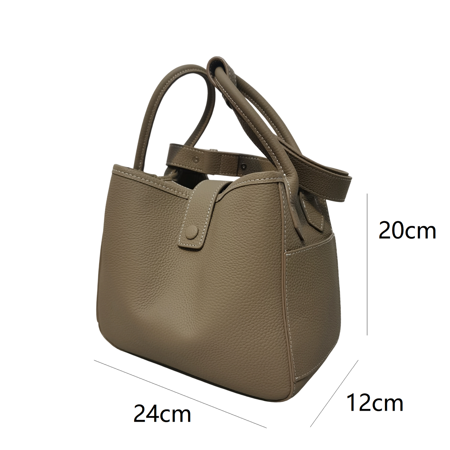 Women's genuine cowhide leather handbag Two handle design