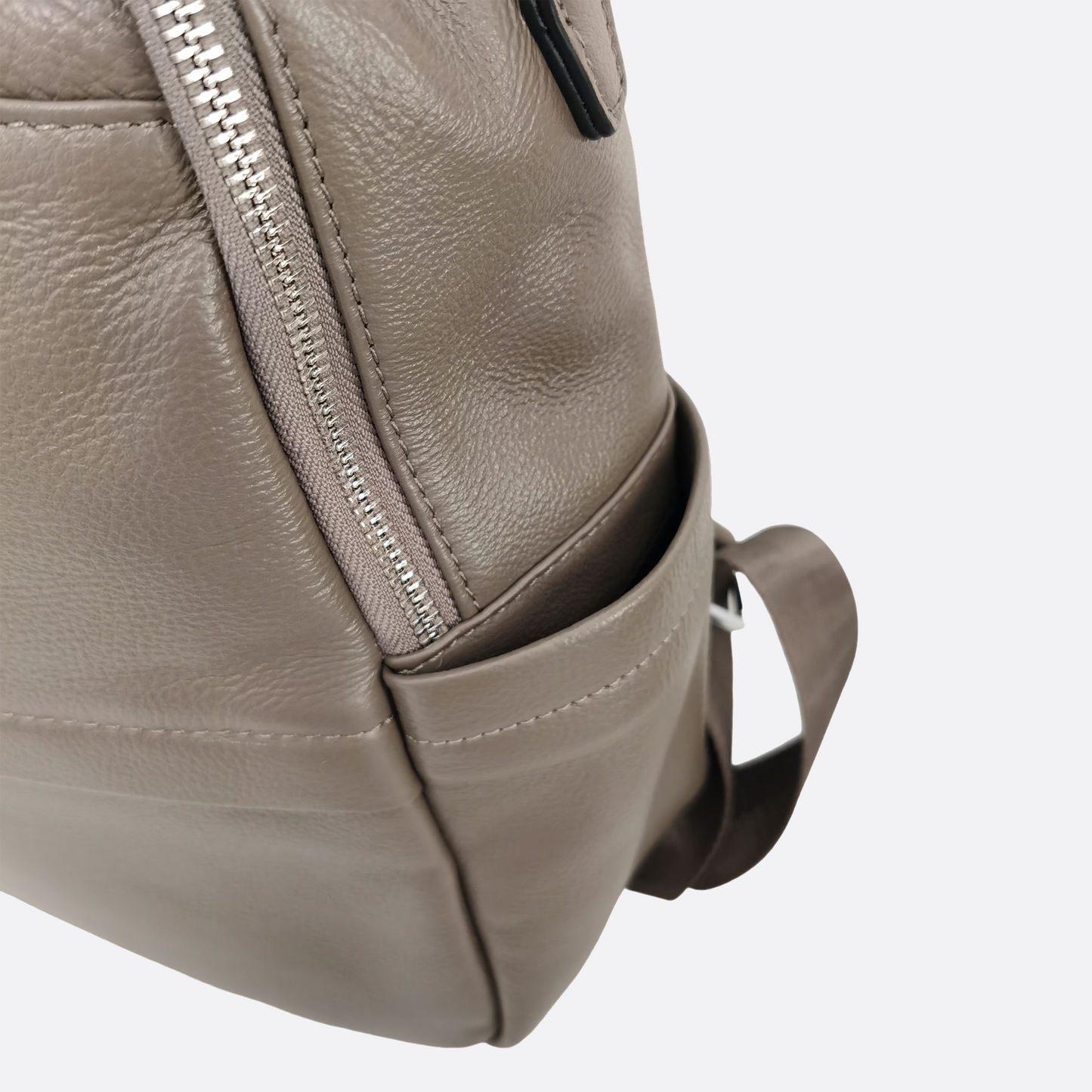 Women's multi zip cowhide leather backpack