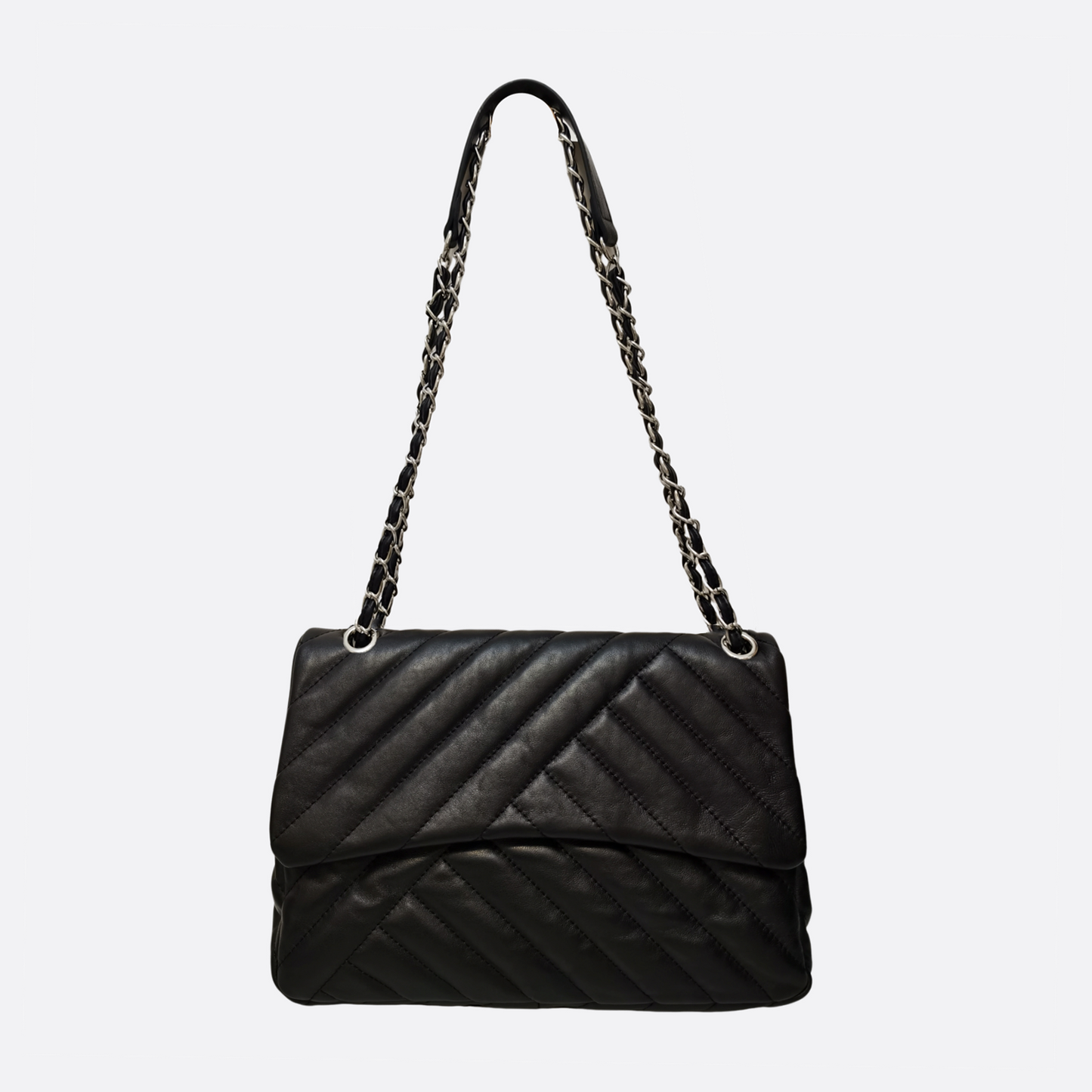 Women's quilted lambskin leather handbag Falten design messenger sling bag