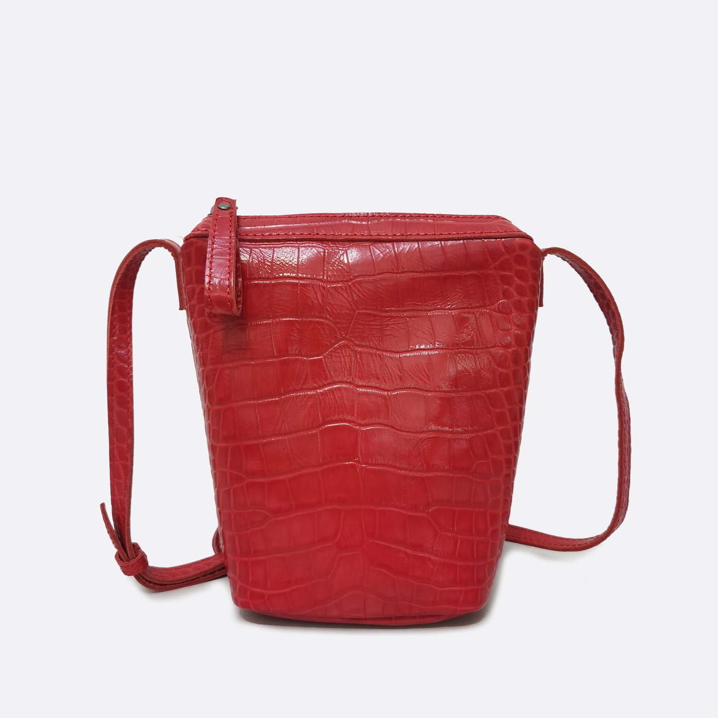 Women's genuine cowhide leather handphone bag Mirren design in crocodile print