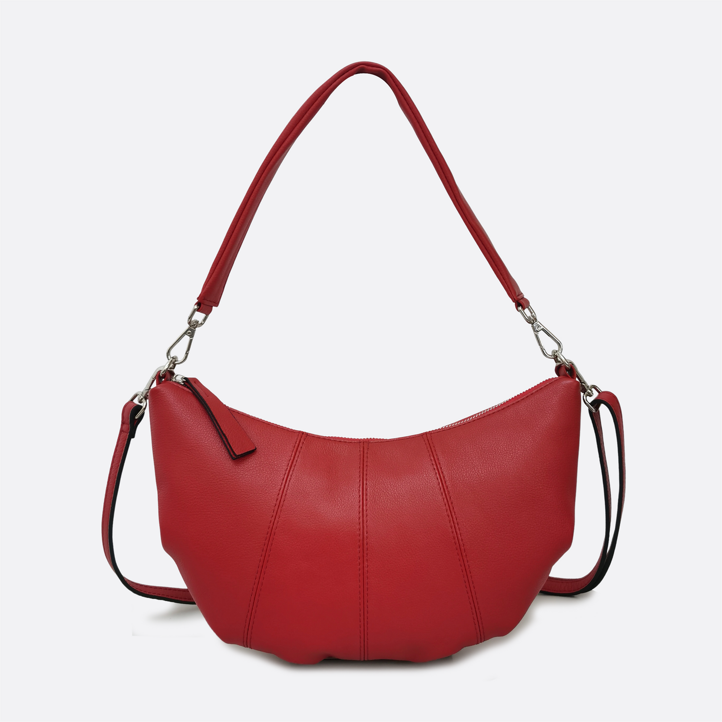 Women's genuine cowhide leather handbag Croissant design