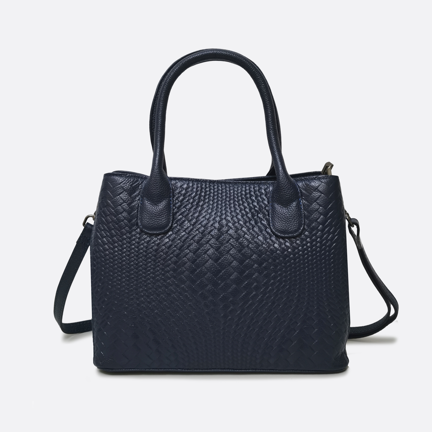 Women's genuine cowhide leather handbag Potter design in woven print