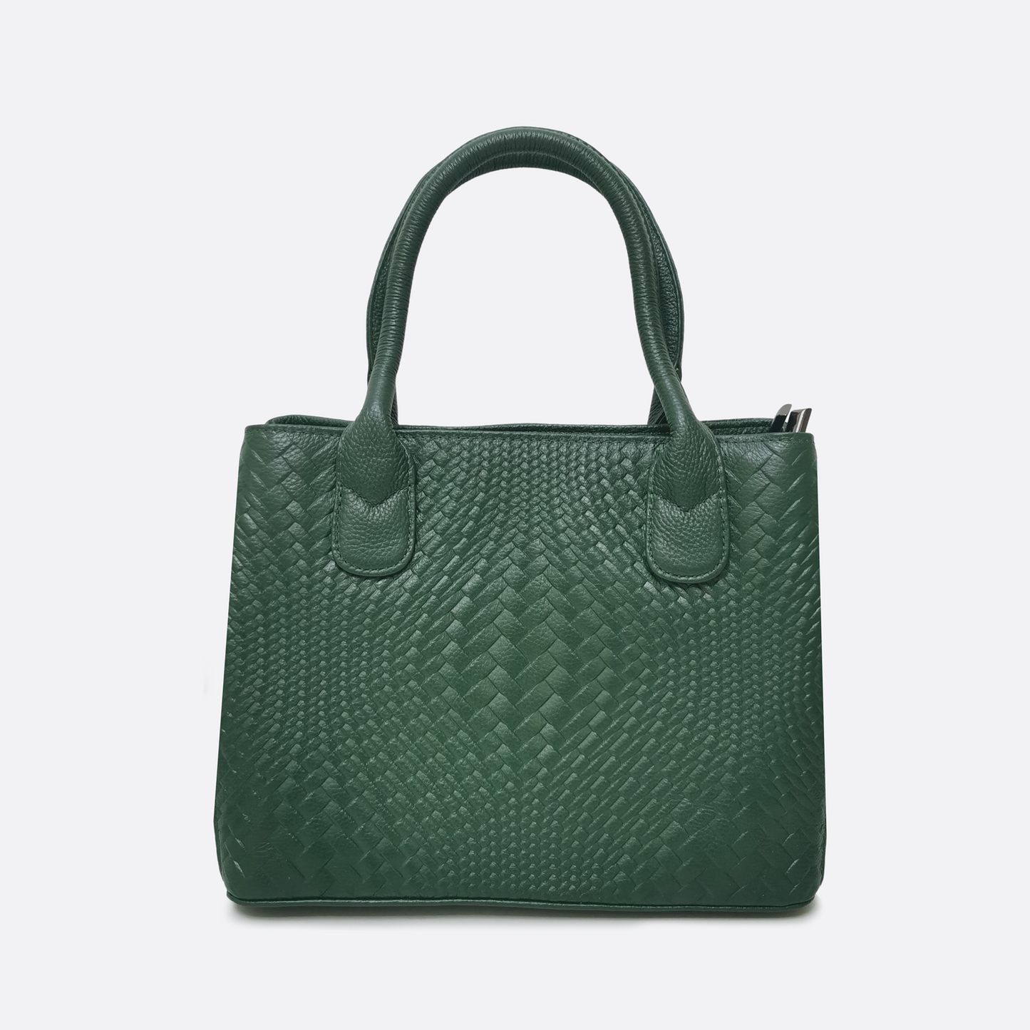 Women's genuine cowhide leather handbag Potter design in woven print