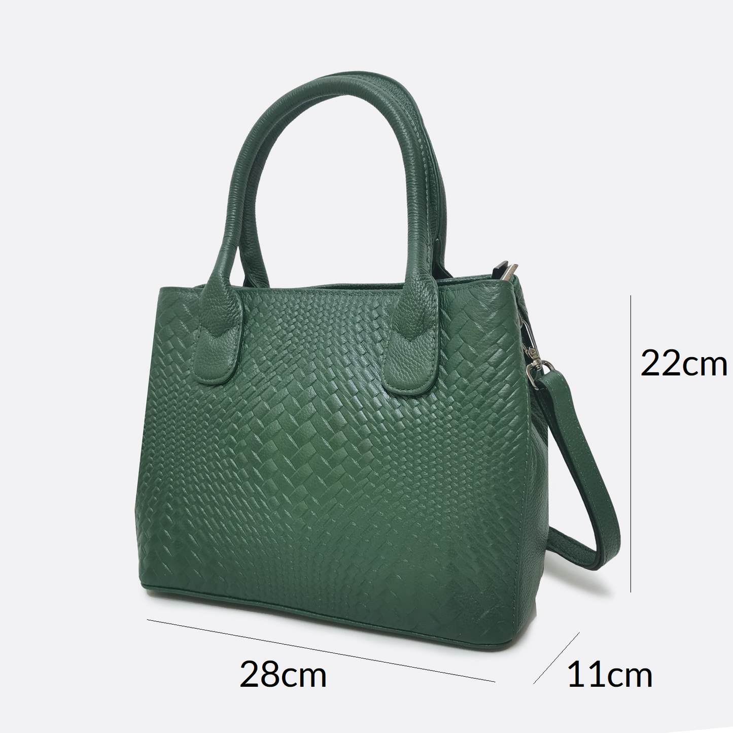 Women's genuine cowhide leather handbag Potter design in woven print