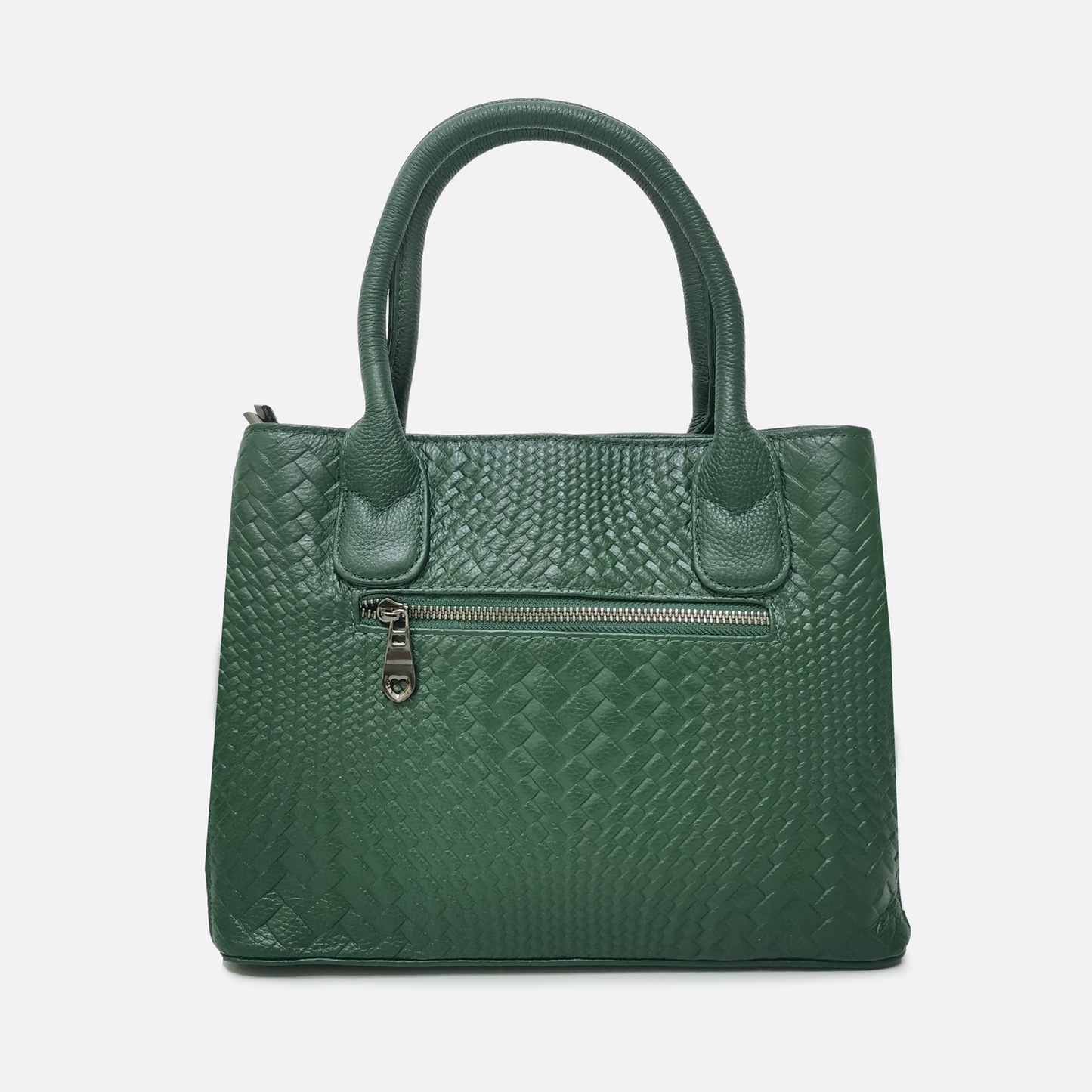 Women's genuine cowhide leather handbag Potter design in woven print