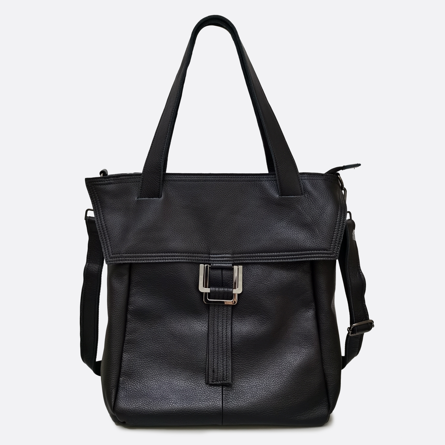 Unisex genuine cowhide leather vertical tote handbag Cate design