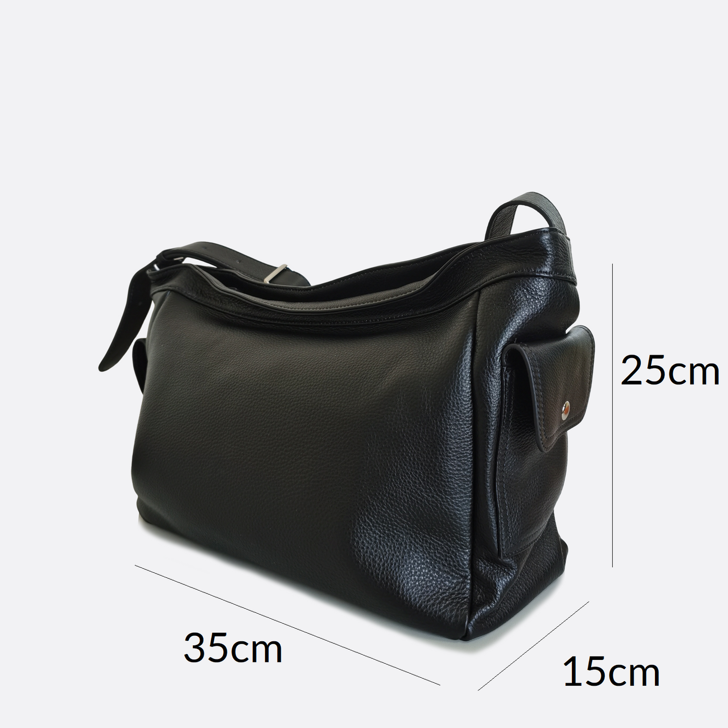 Unisex genuine cowhide leather handbag Carly messenger