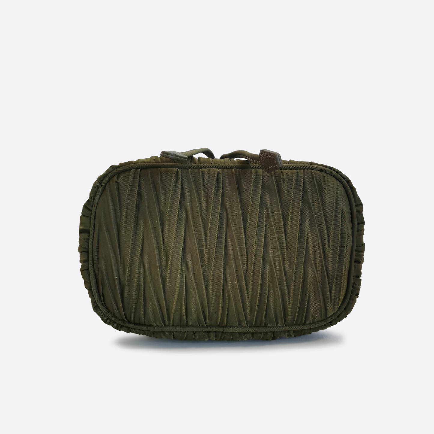 Women's nylon mix genuine cowhide leather bucket bag