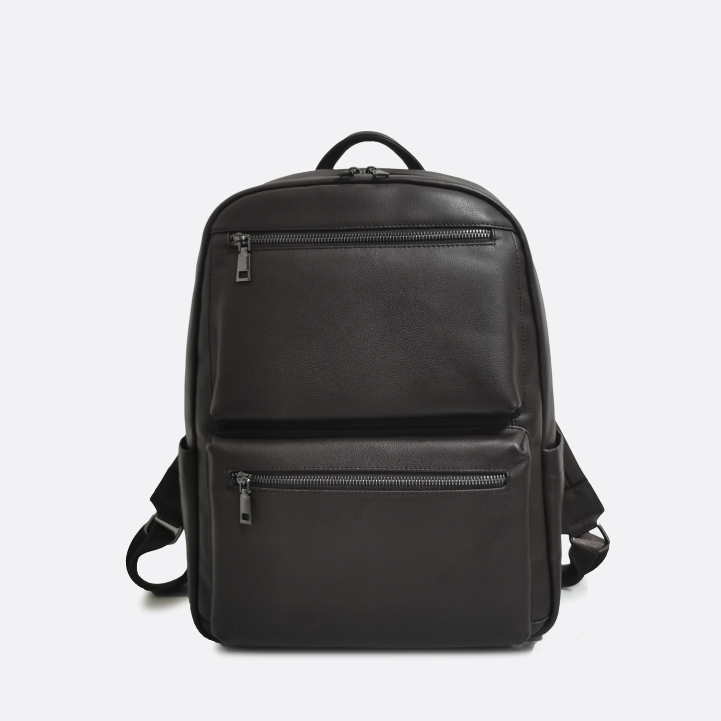 Unisex cowhide leather Multi zip V2 design backpack