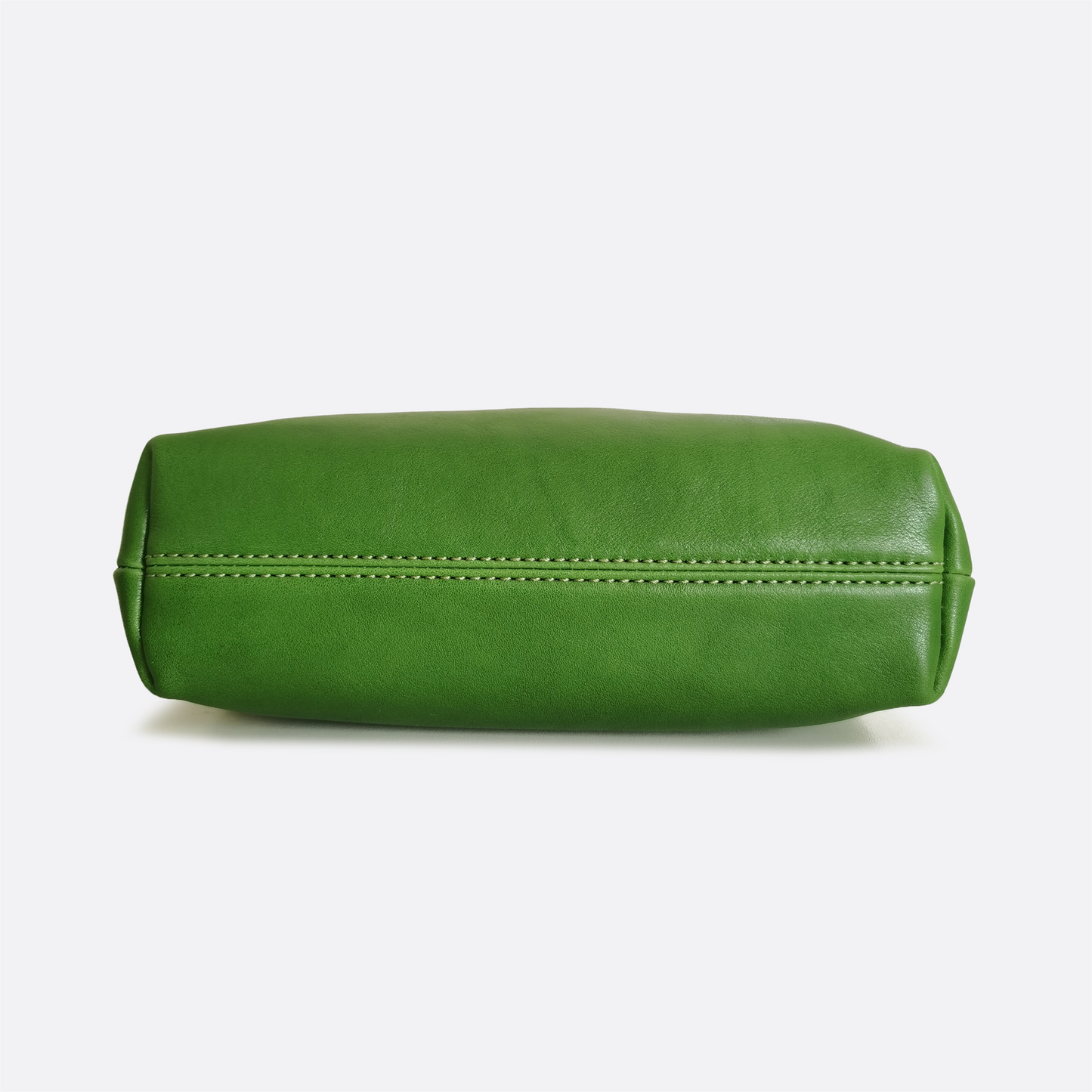 Women's genuine cowhide leather kiss lock vintage clutch handbag