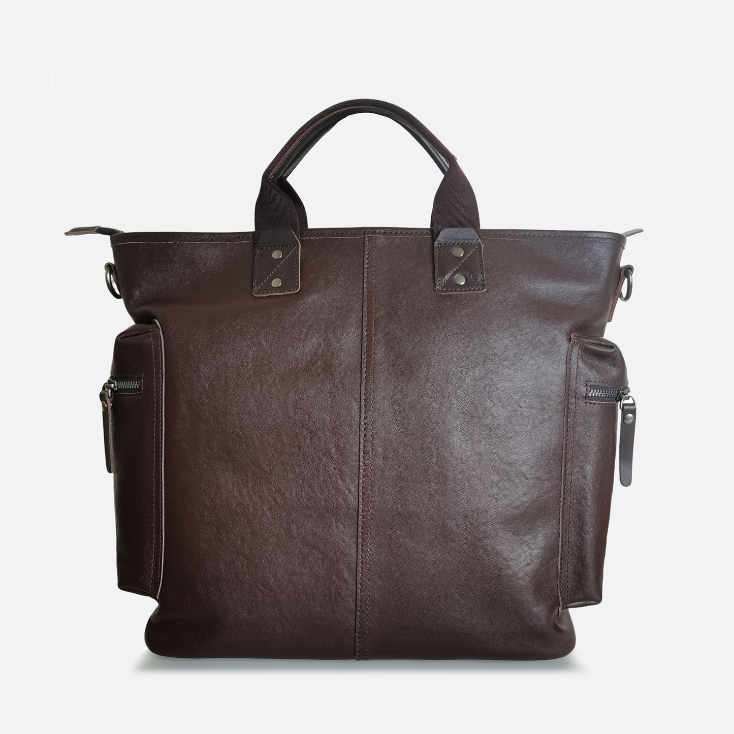 Unisex genuine cowhide leather tote bag Perry design