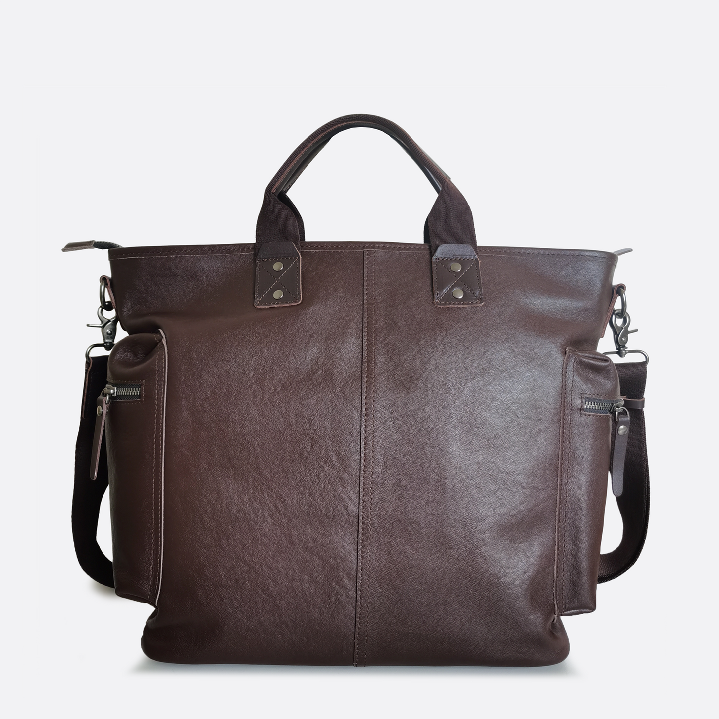 Unisex genuine cowhide leather tote bag Perry design