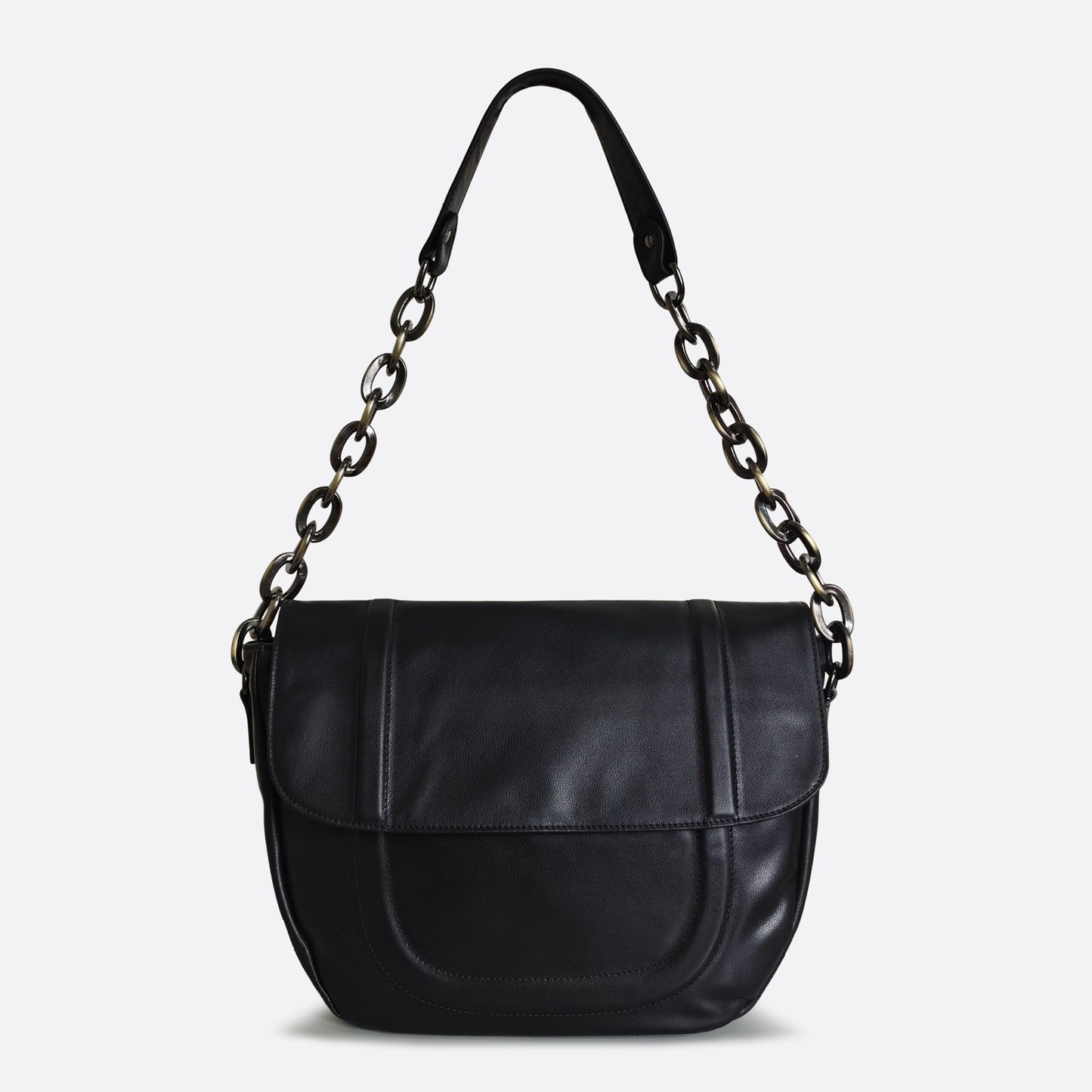Women's genuine cowhide leather handbag Chain design Messenger sling bag