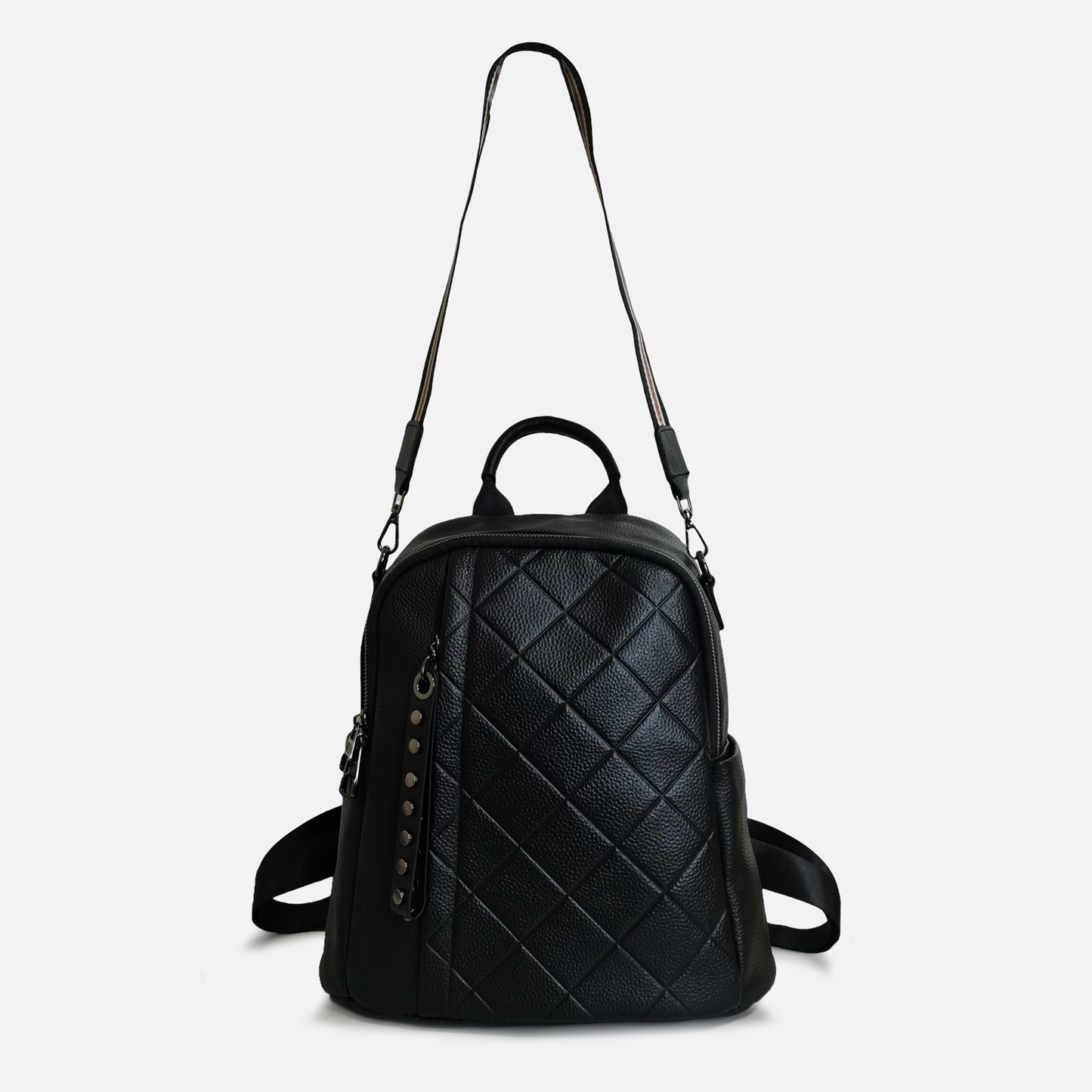 Women's cowhide leather Diamond design backpack