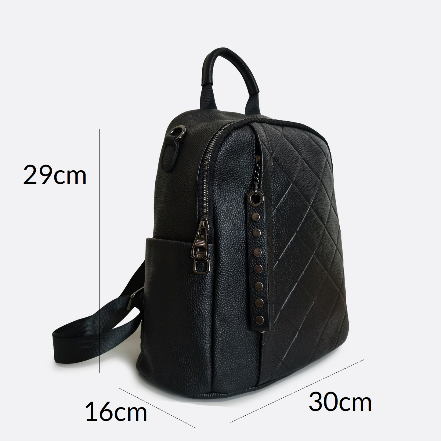 Women's cowhide leather Diamond design backpack