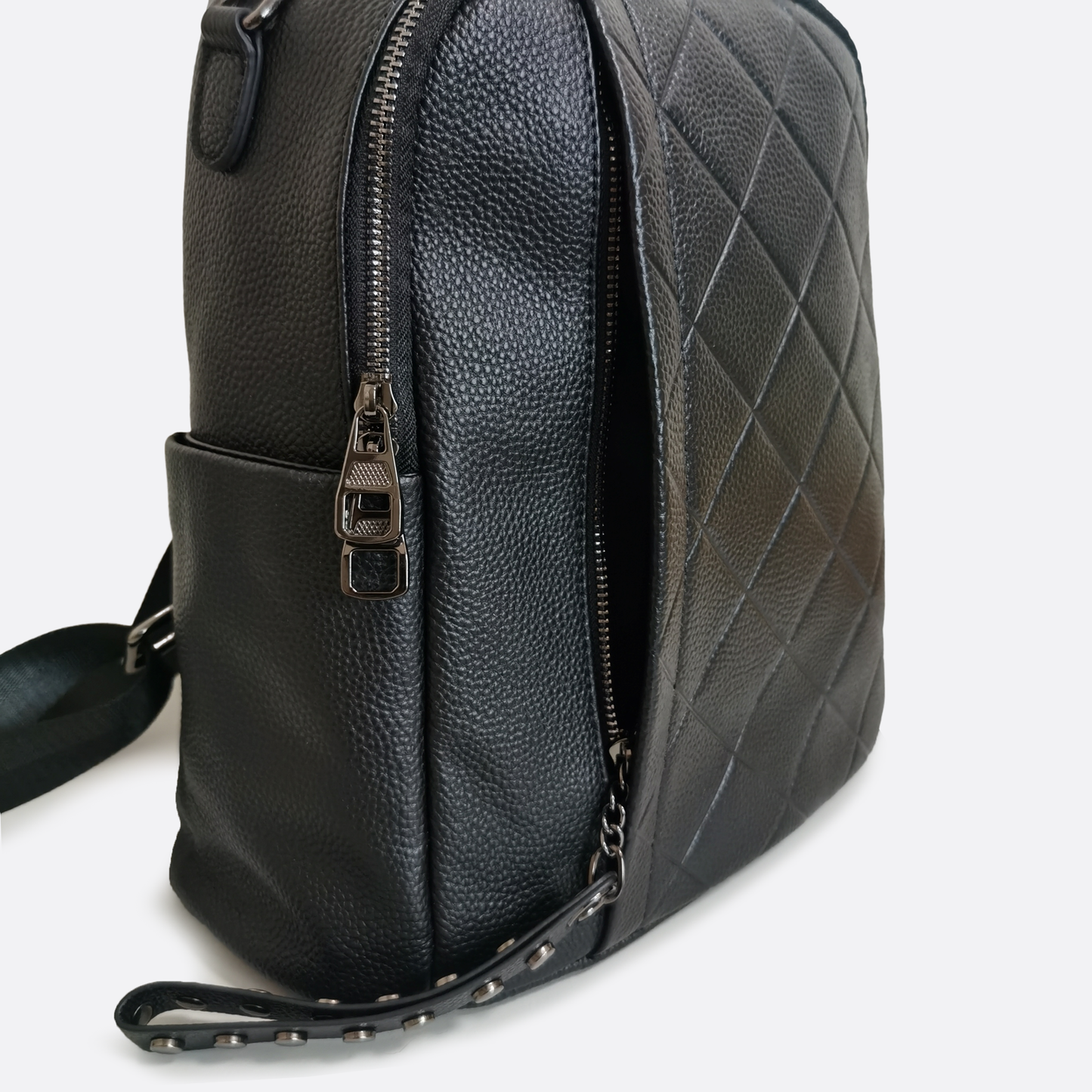 Women's cowhide leather Diamond design backpack