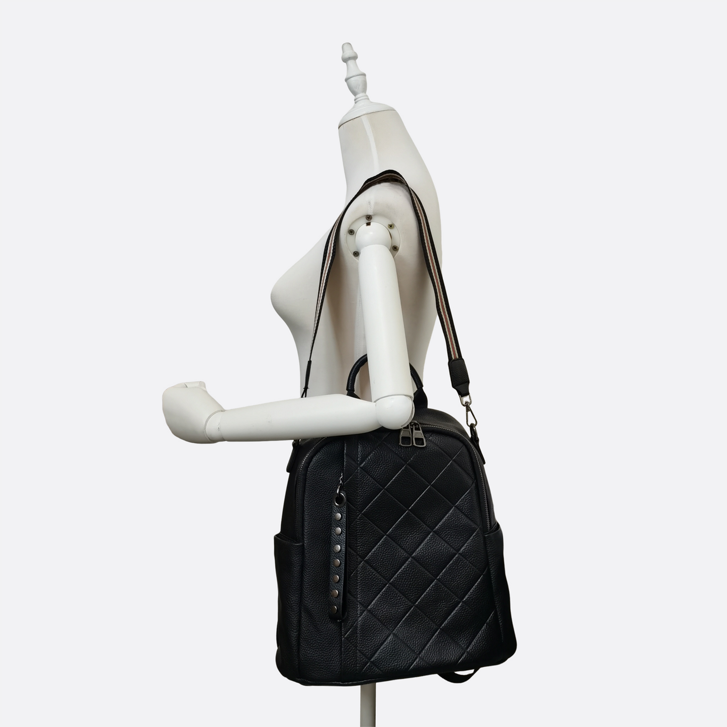 Women's cowhide leather Diamond design backpack