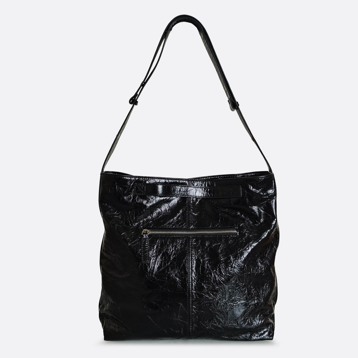 Women's waxed genuine cowhide leather crumbled handbag Klos design