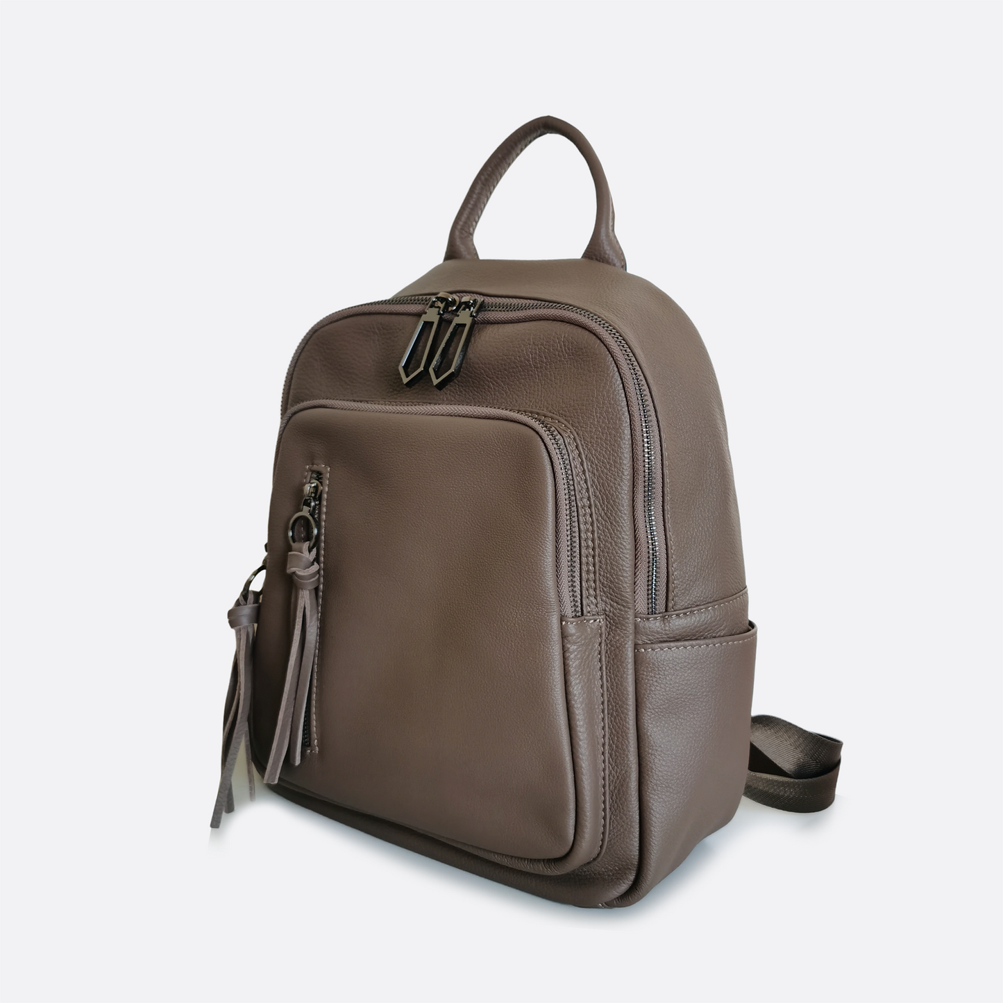 Women's genuine cowhide leather backpack Tassel design