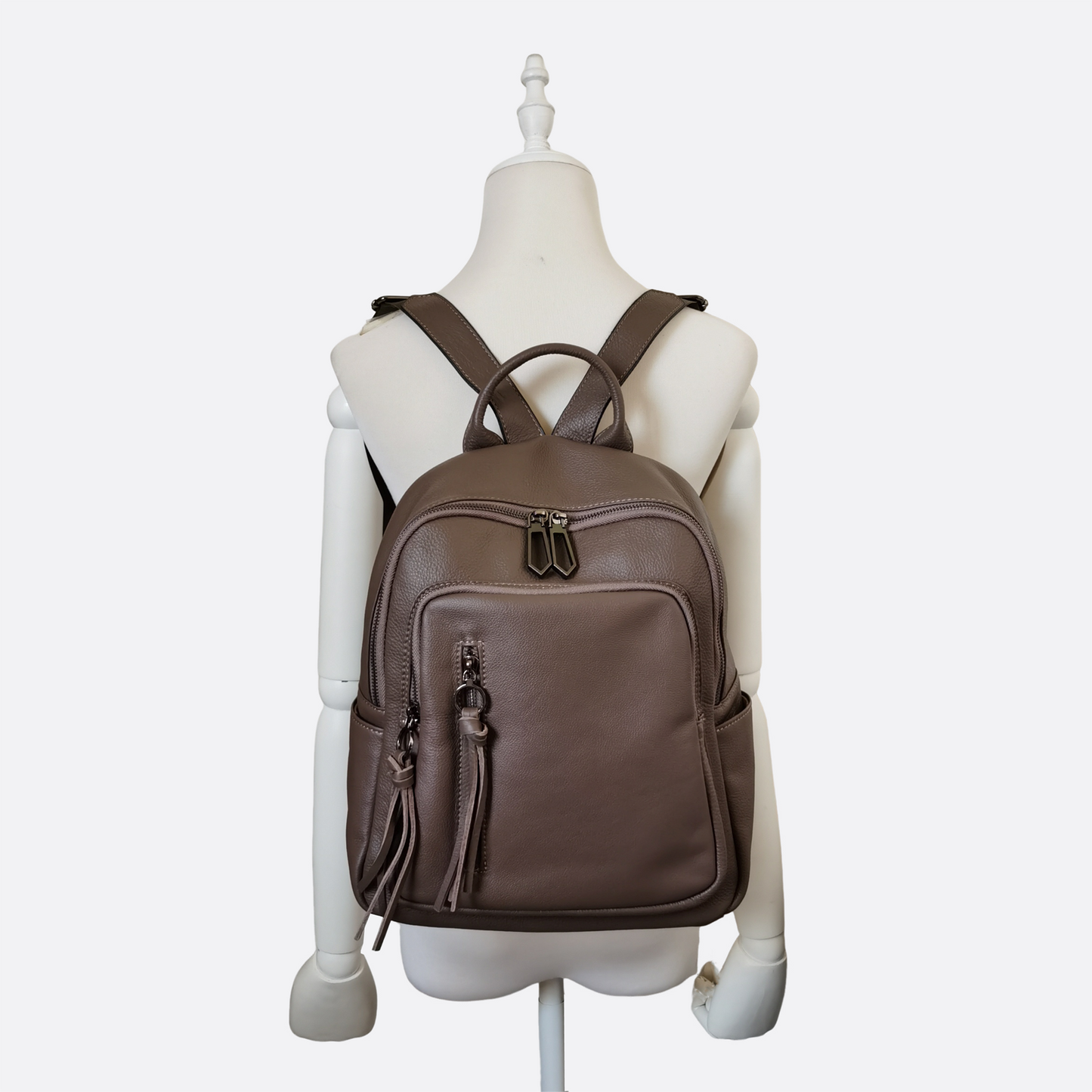Women's genuine cowhide leather backpack Tassel design