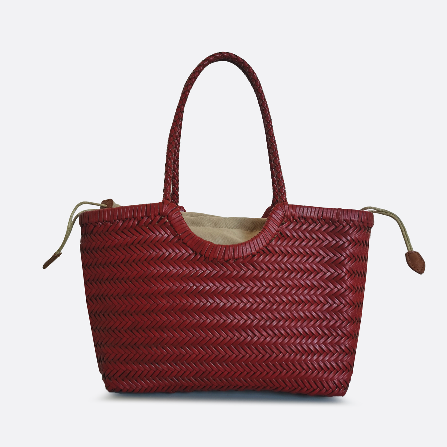 Women's handwoven genuine cowhide leather handbag Top Handle shopping tote V3