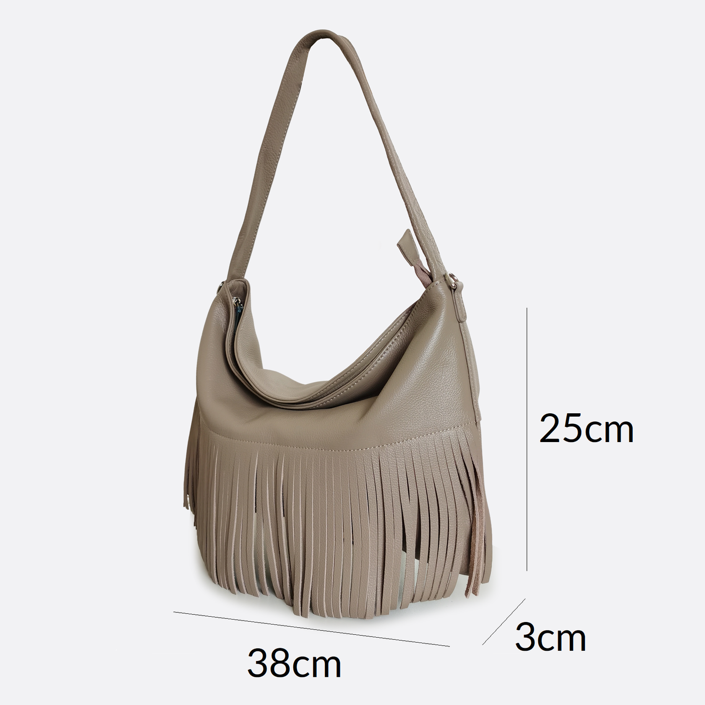 Women's genuine cowhide leather hobo bag Tassel Dilla V2 design