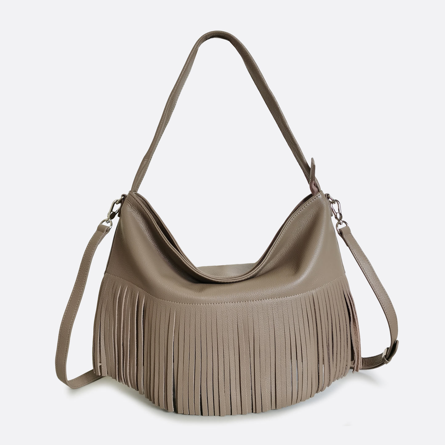 Women's genuine cowhide leather hobo bag Tassel Dilla V2 design