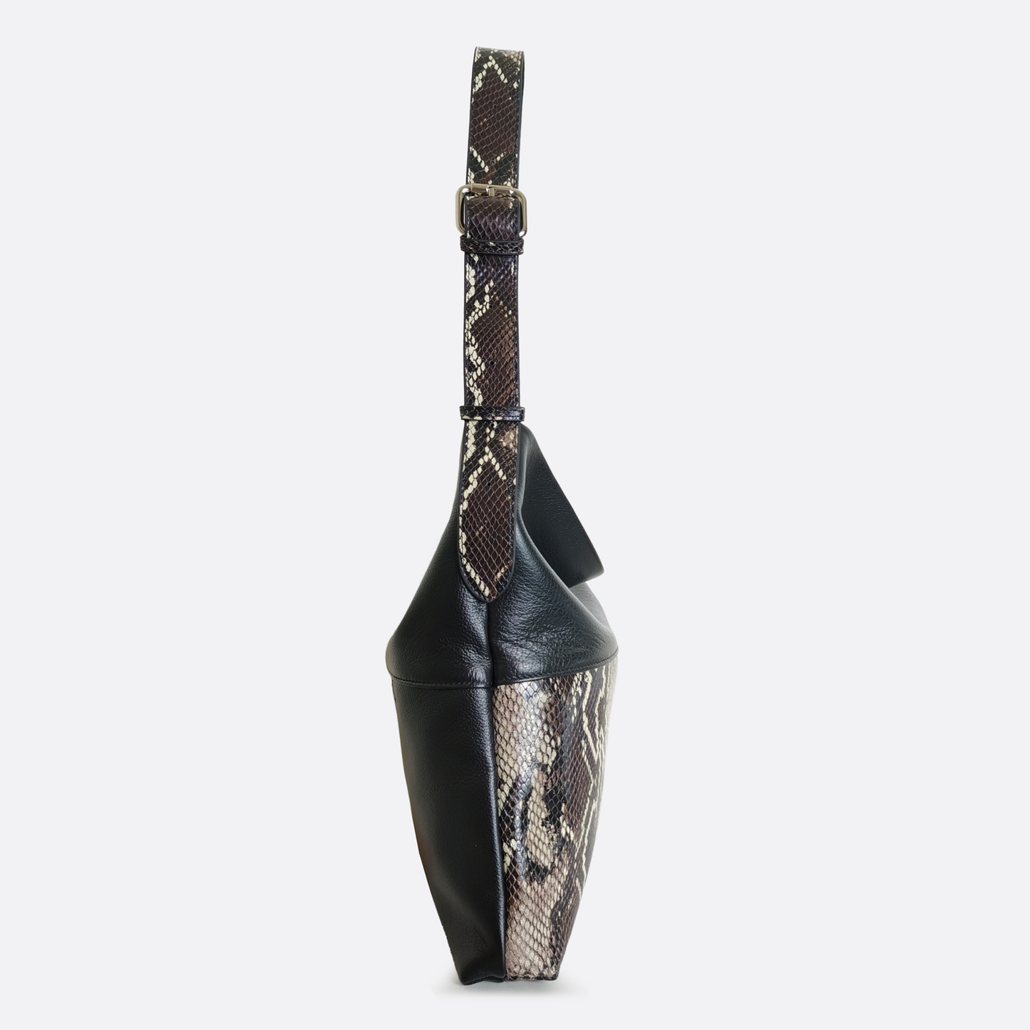 Women's genuine cowhide leather handbag Reza design with python print