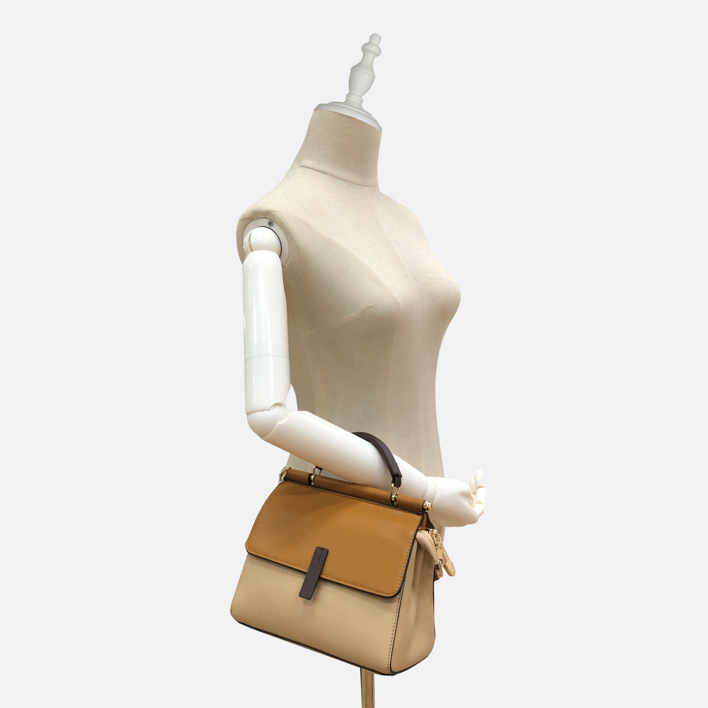 Women's cowhide leather handbag Lari design with 2 straps