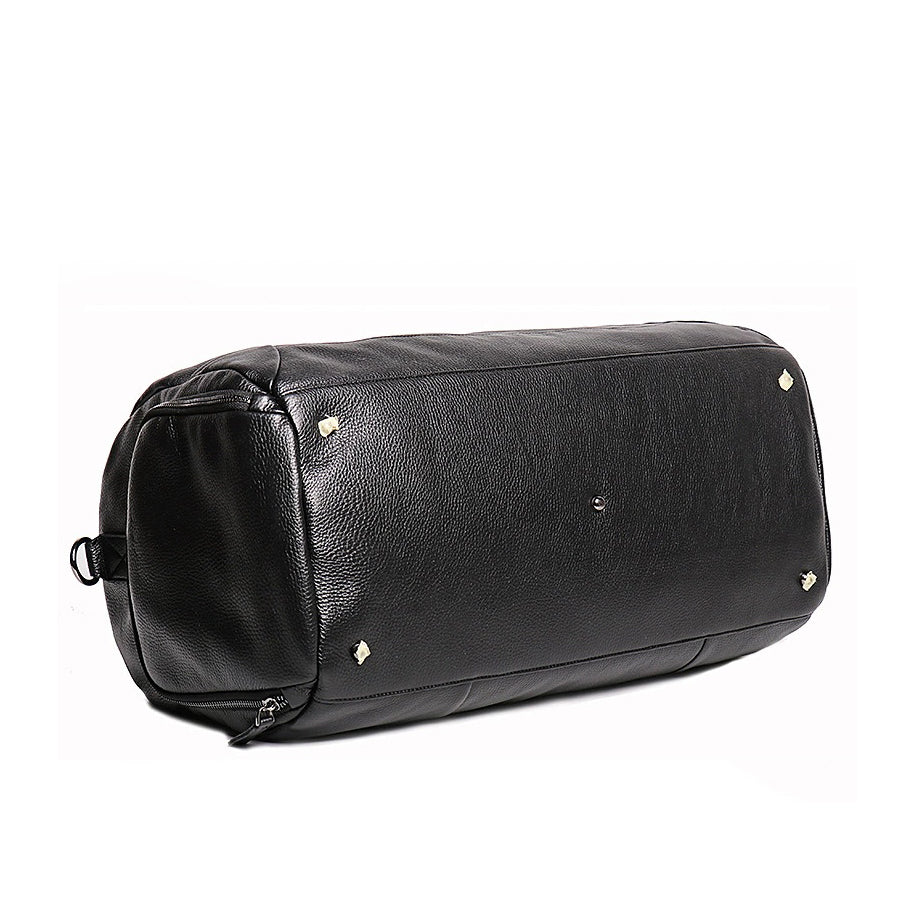 Unisex Women's and Men's genuine cowhide leather duffel travel bag cylinder design