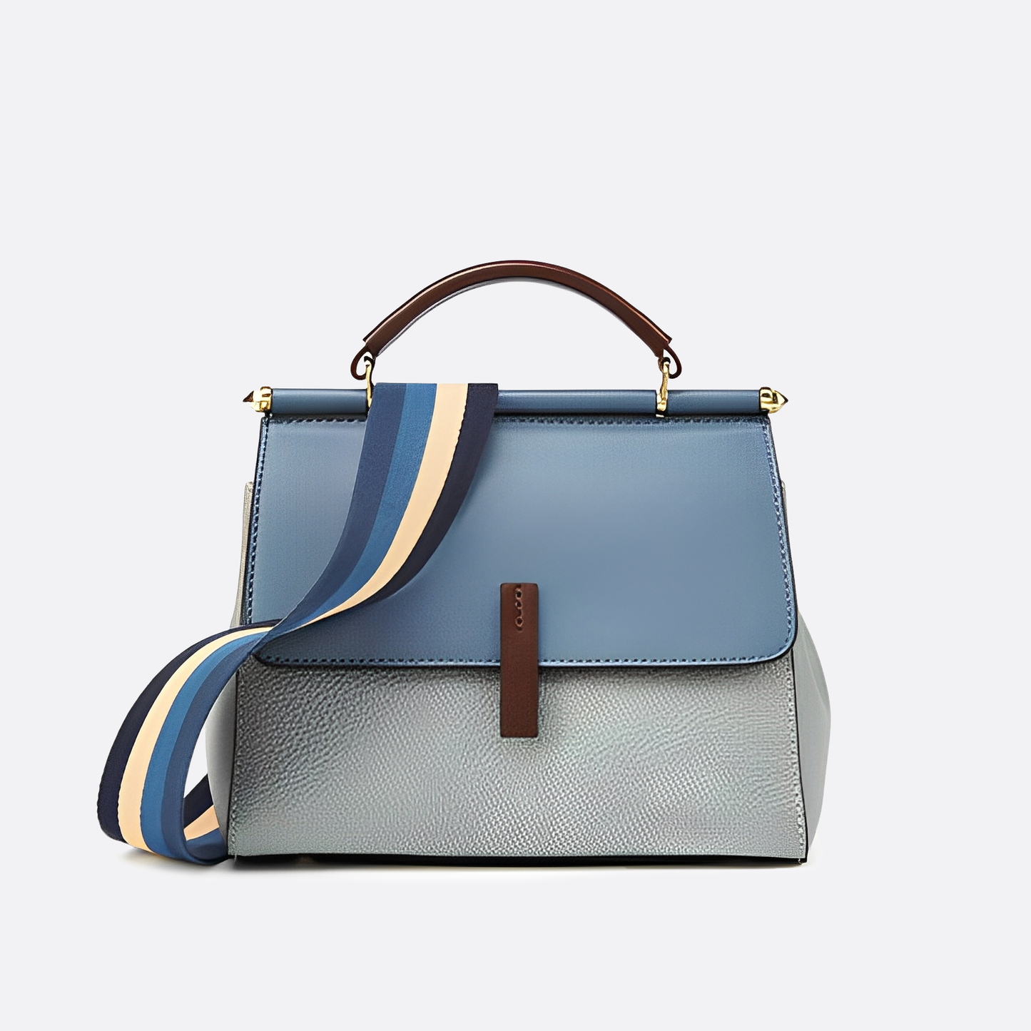 Women's cowhide leather handbag Lari design with 2 straps