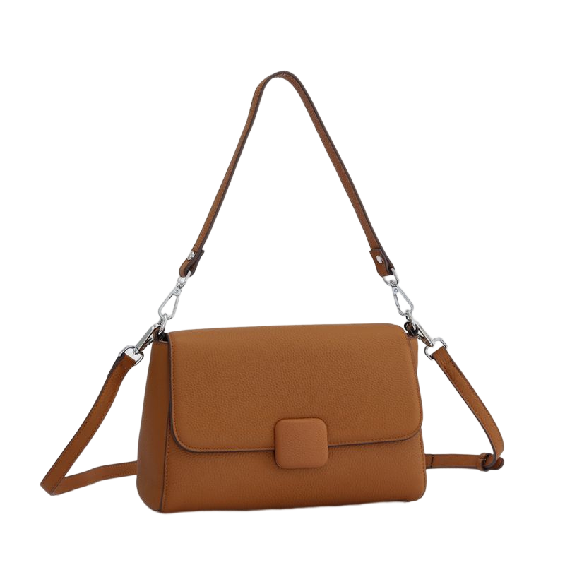 Women's genuine cowhide leather handbag Square V3 design with 2 straps by Tomorrow Closet