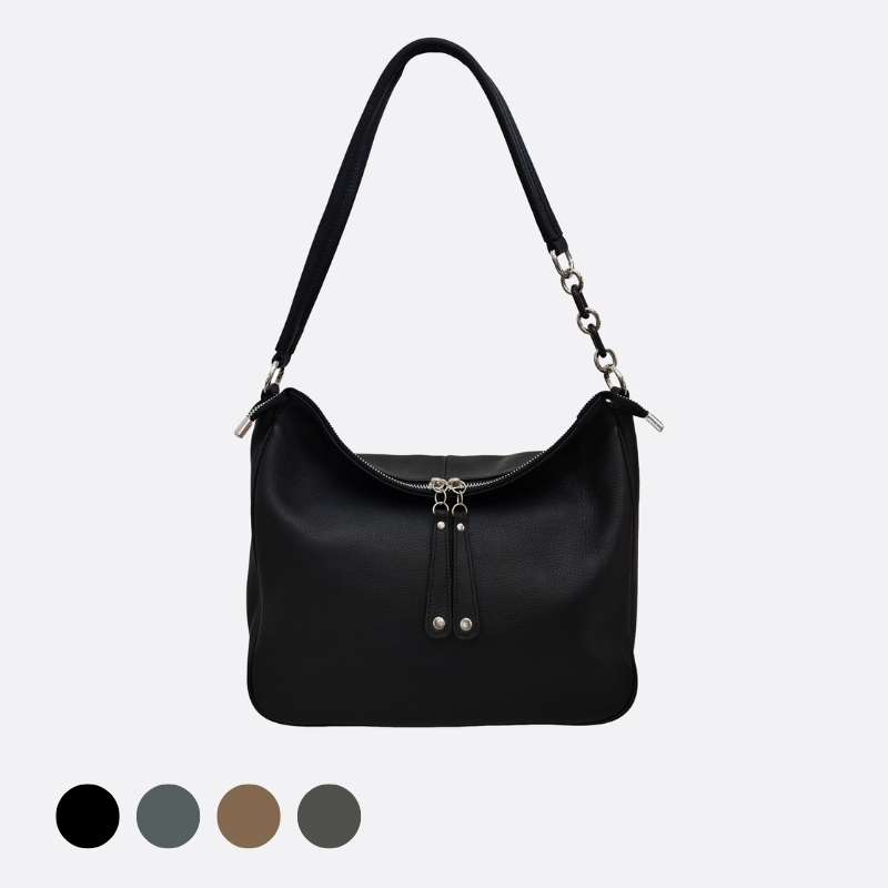 Women's genuine cowhide leather handbag Bora Chain design (chain removable upon request)