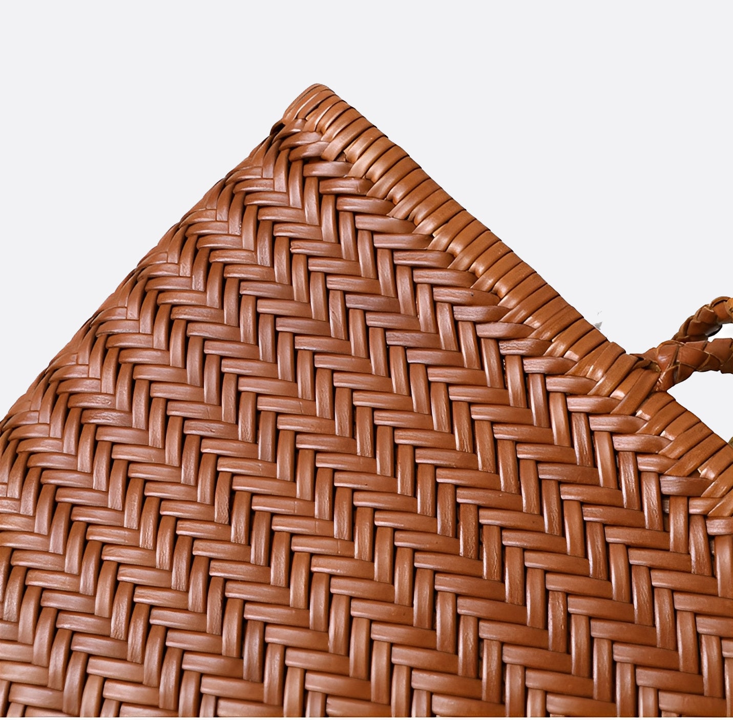 Women's handwoven genuine cowhide leather handbag Top Handle shopping tote